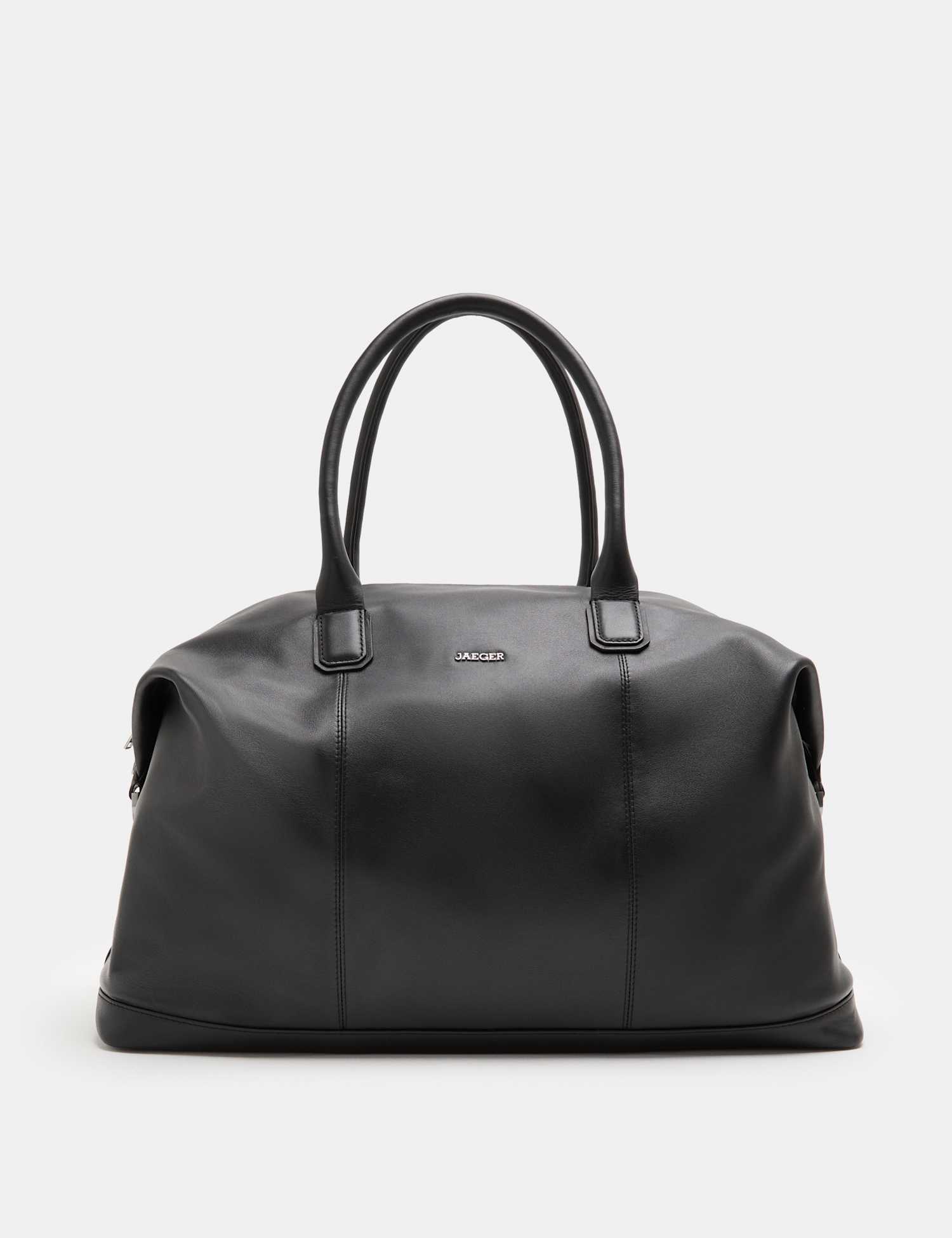 JAEGER Leather Weekend Bag with Removable Strap Black