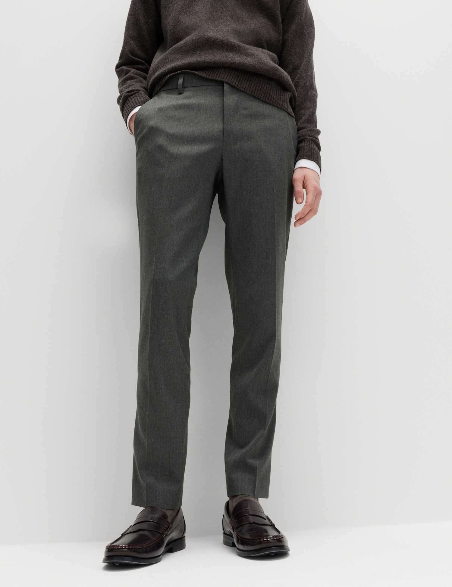 M&S 2 Pack Slim Fit Stretch Smart Trousers Charcoal