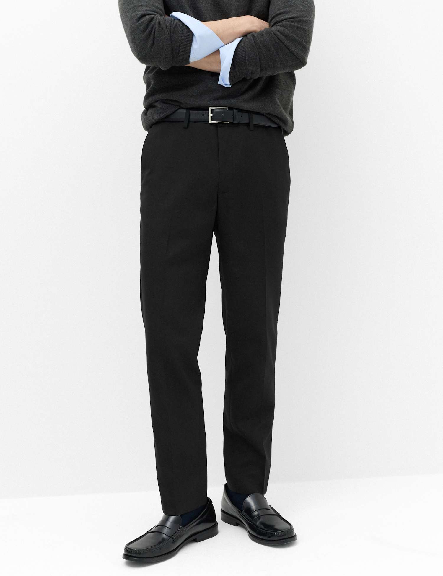 M&S Regular Fit Smart Trousers Black