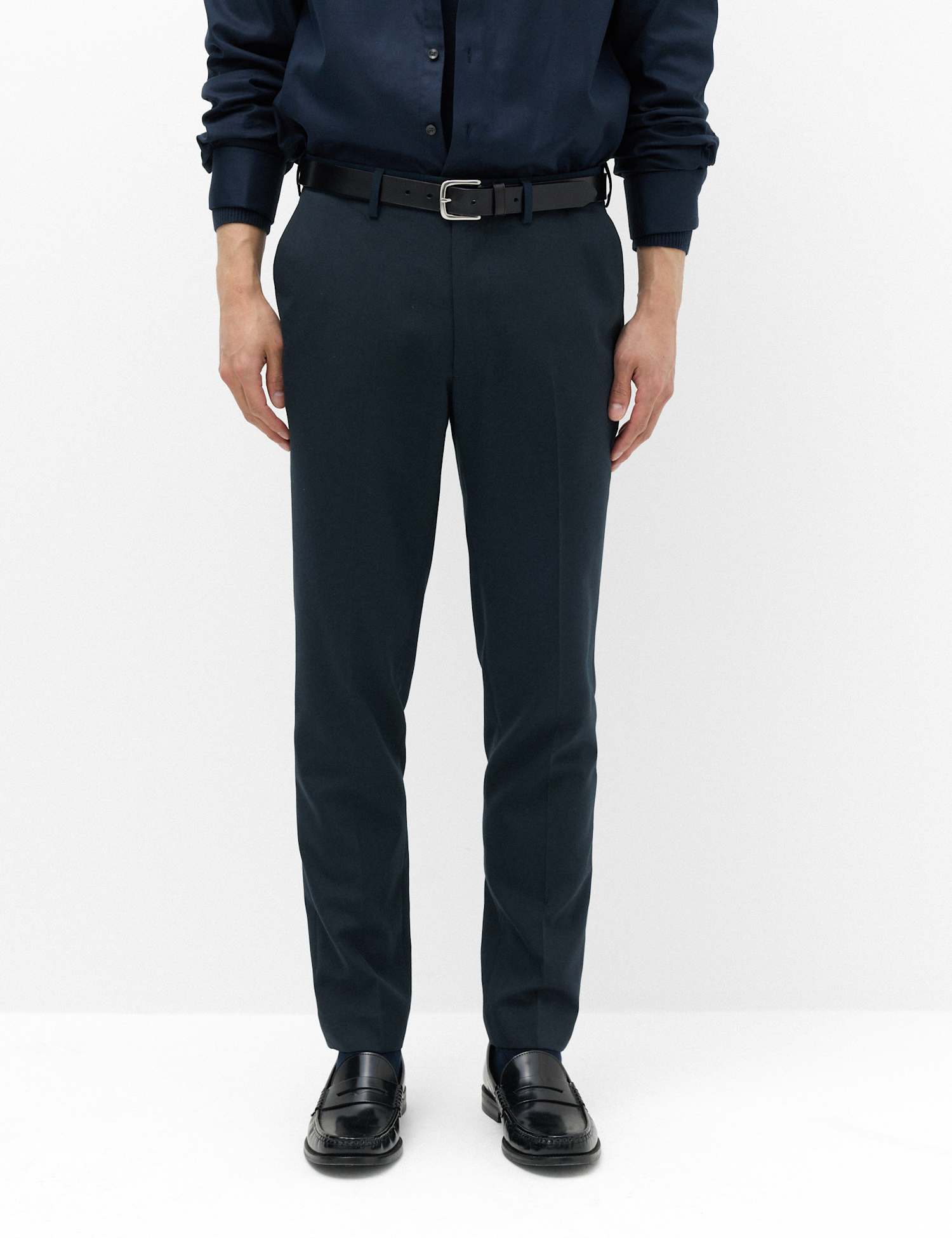 M&S Slim Fit Smart Trousers Navy