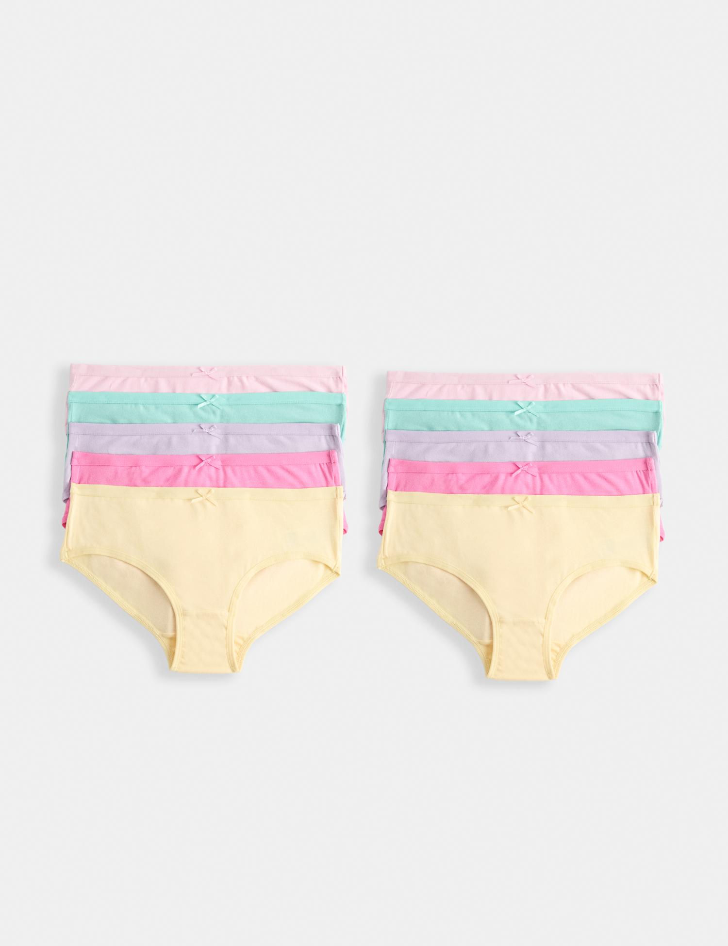 M&S 10 Pack Cotton with Stretch Knickers (2-14 Yrs) Multi