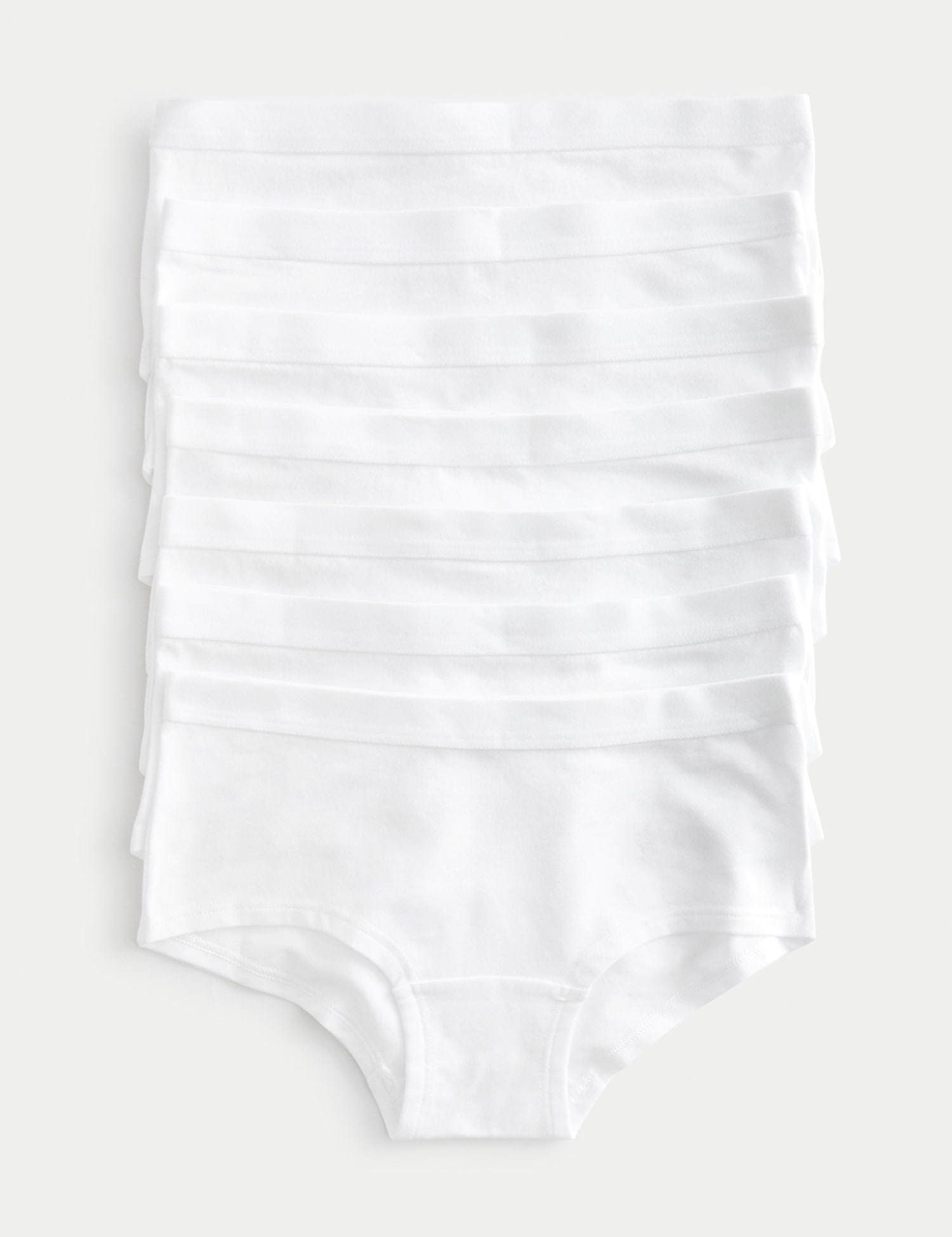 M&S 7 Pack Cotton Rich Shorts (5-16 Yrs) White