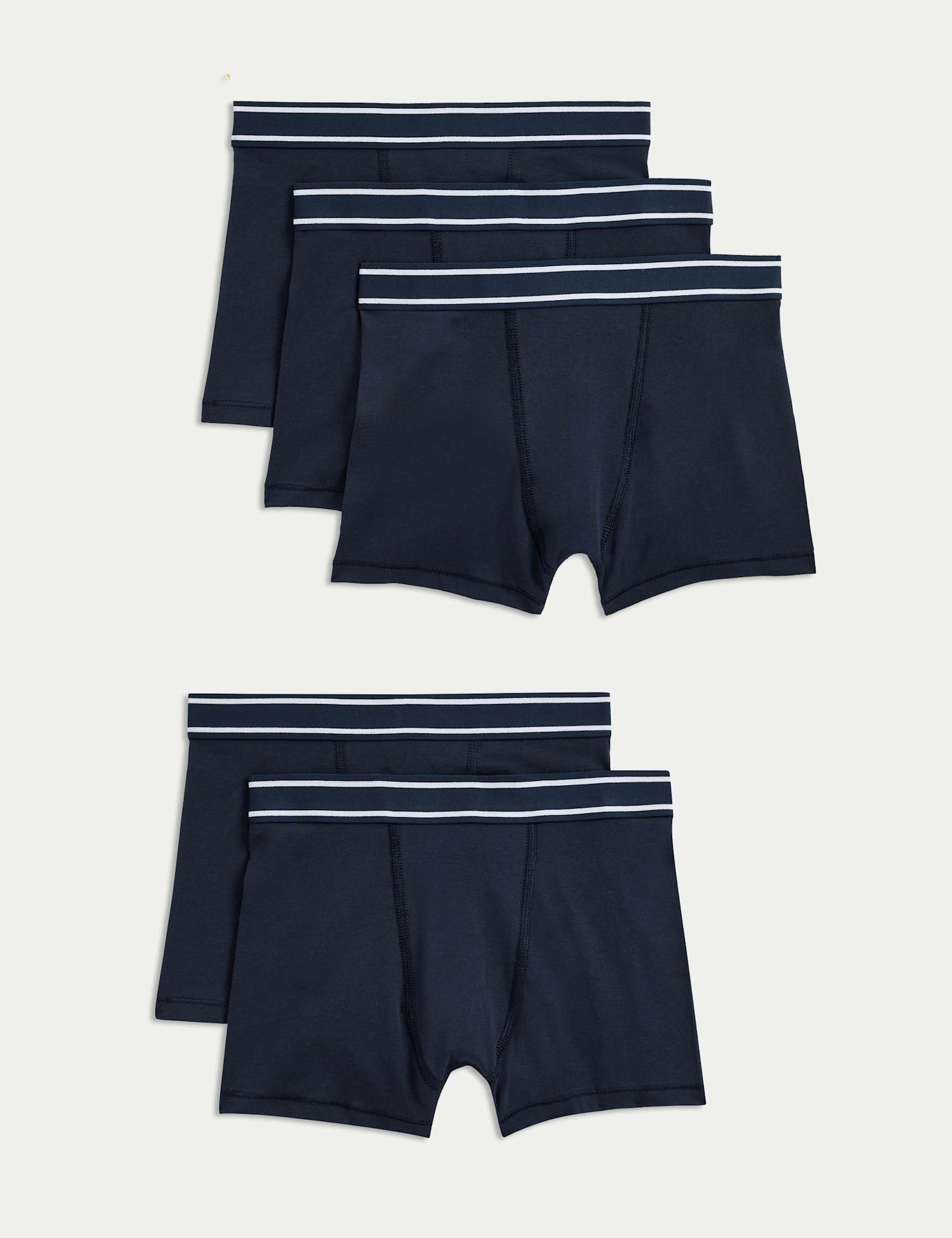 M&S 5 Pack Cotton with Stretch Trunks (5-16 Yrs) Navy