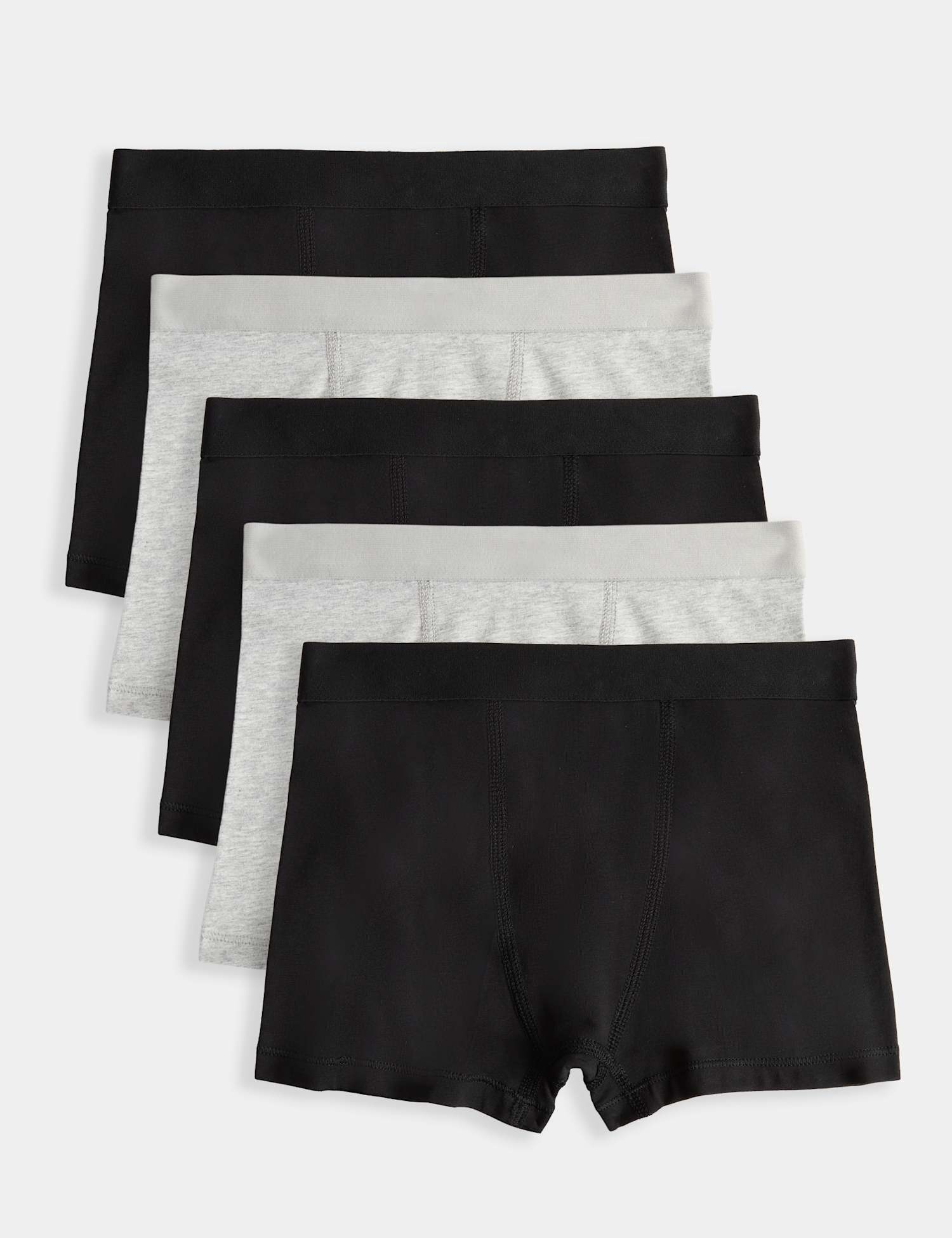 M&S 5 Pack Cotton with Stretch Trunks (5-16 Yrs) Grey Mix