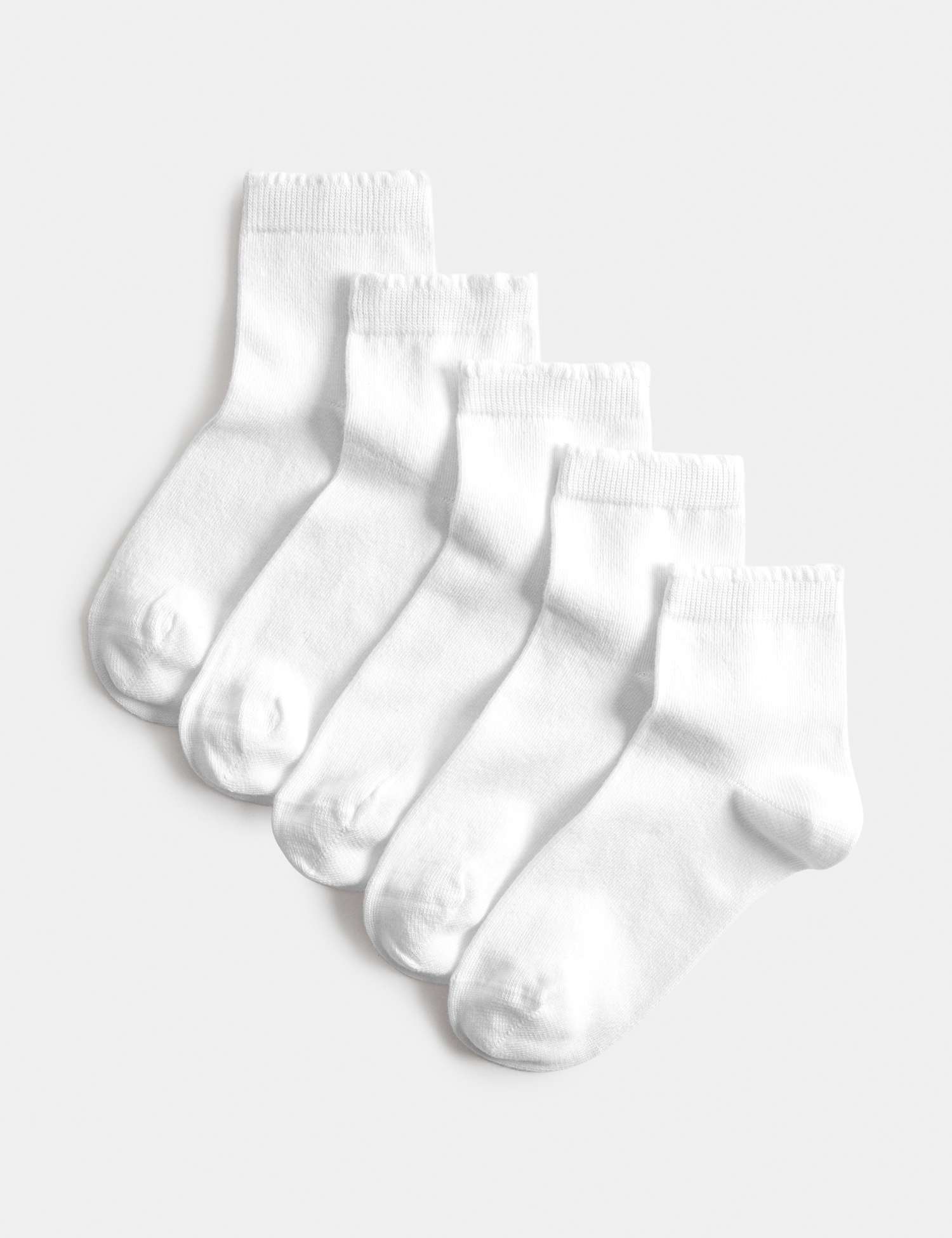M&S 5 Pack Cotton Rich Socks (6 Small-7 Large) White
