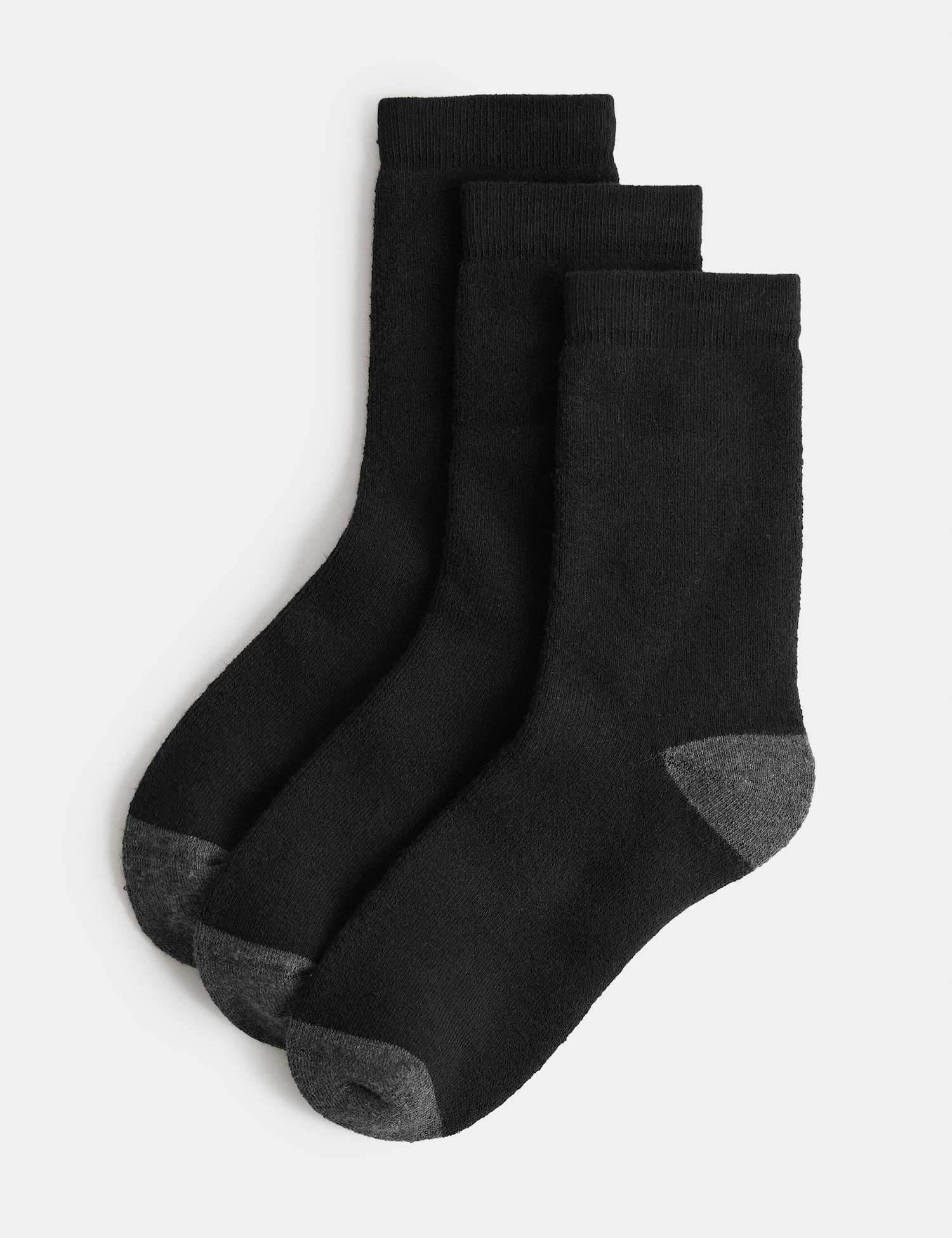 M&S 3 Pack Thermal Socks (6 Small-10� Large) Black