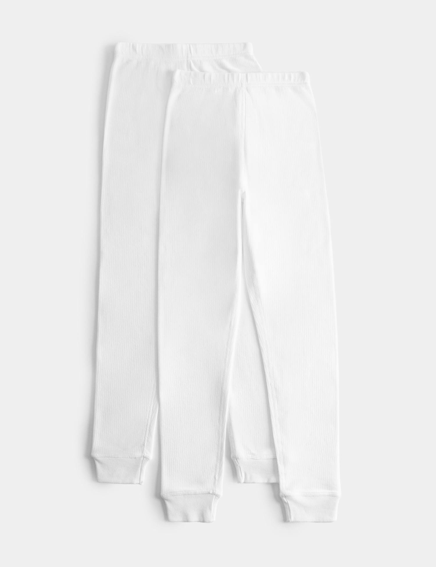 M&S 2 Pack Heatgen� Thermal Leggings (2-14 Yrs) White