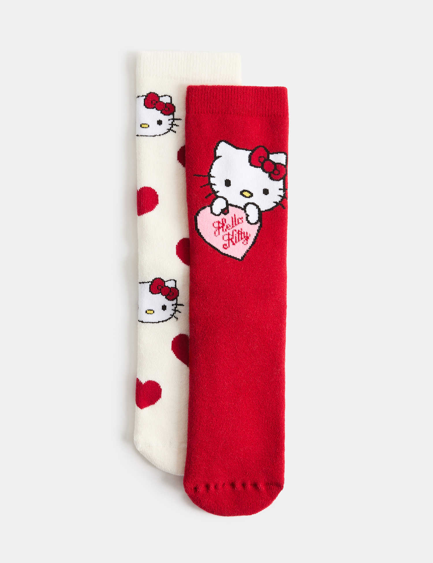M&S 2 Pack Hello Kitty Cosy Slipper Socks Pink Mix