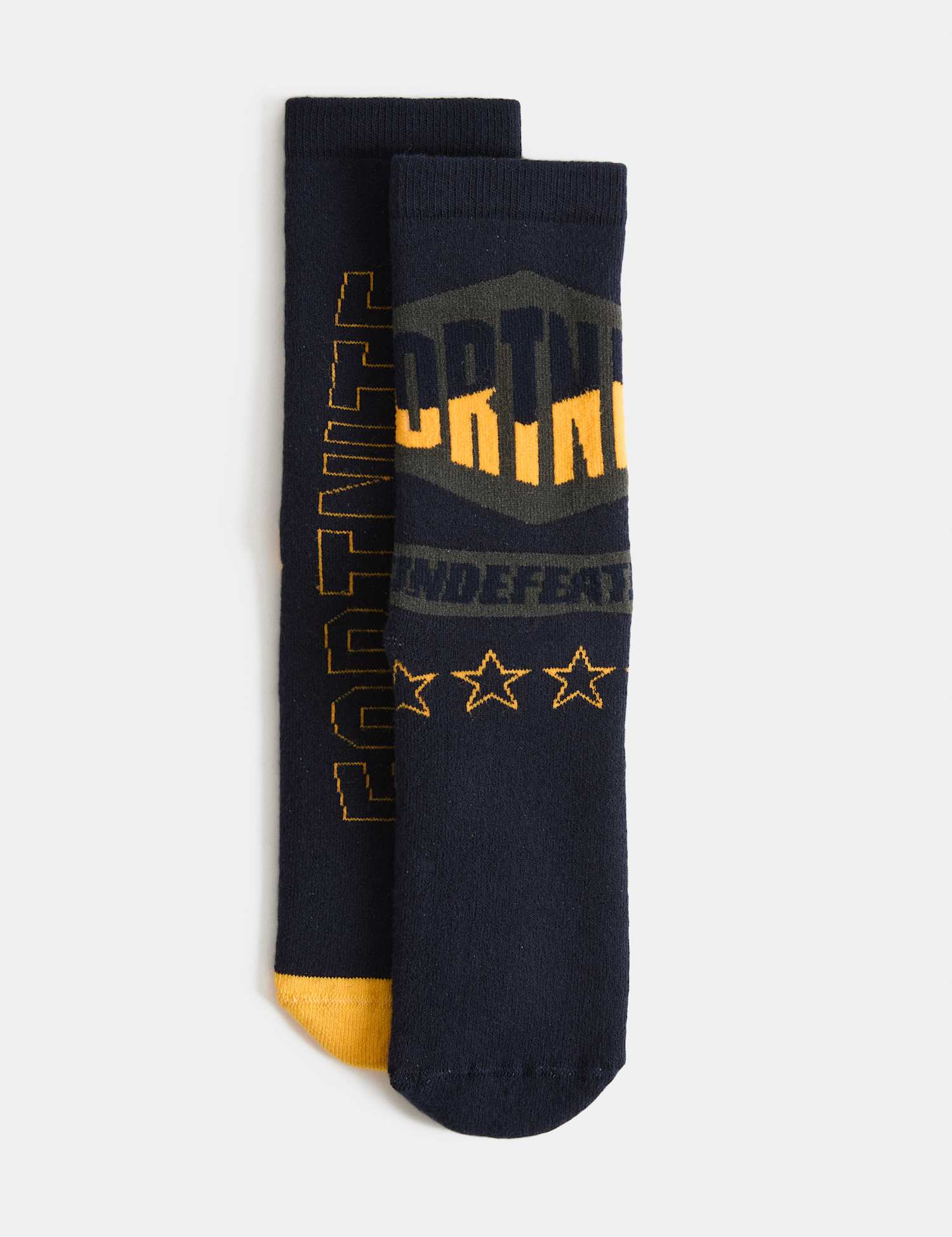 M&S 2 Pack Cotton Rich Fortnite� Terry Socks Dark Grey