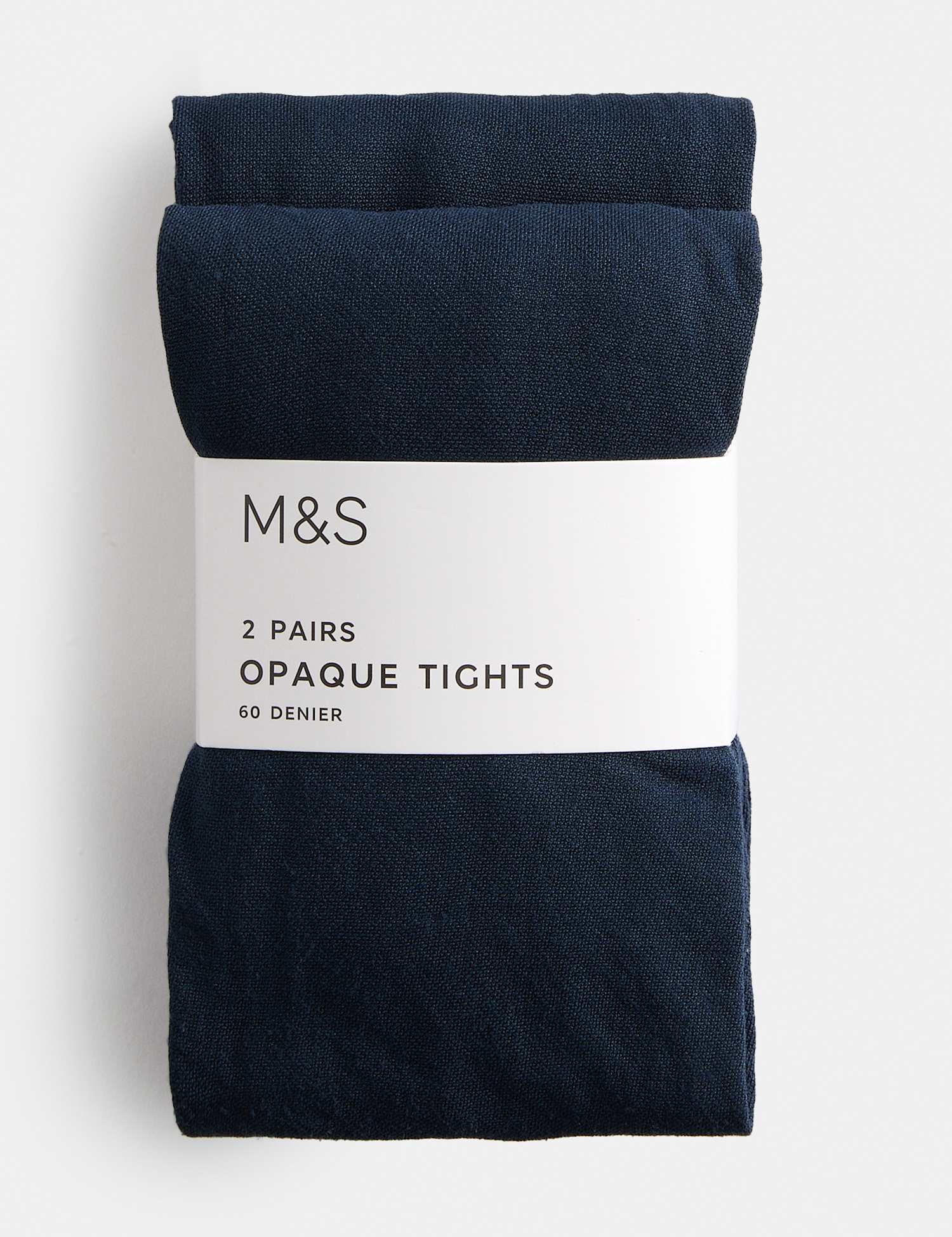 M&S 2 Pack 60 Denier Opaque Tights (6-16 Yrs) Navy