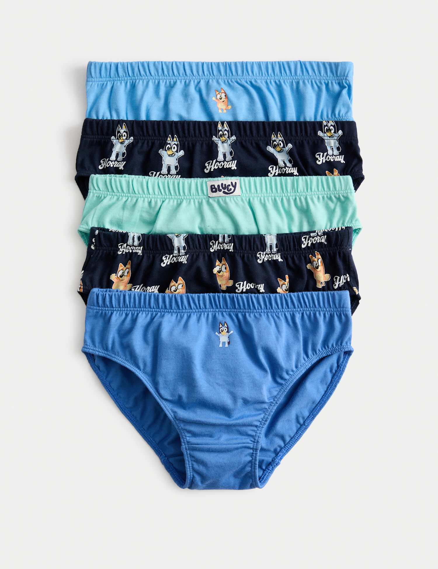M&S 5 Pack Pure Cotton Bluey� Briefs (2-8 Yrs) Multi