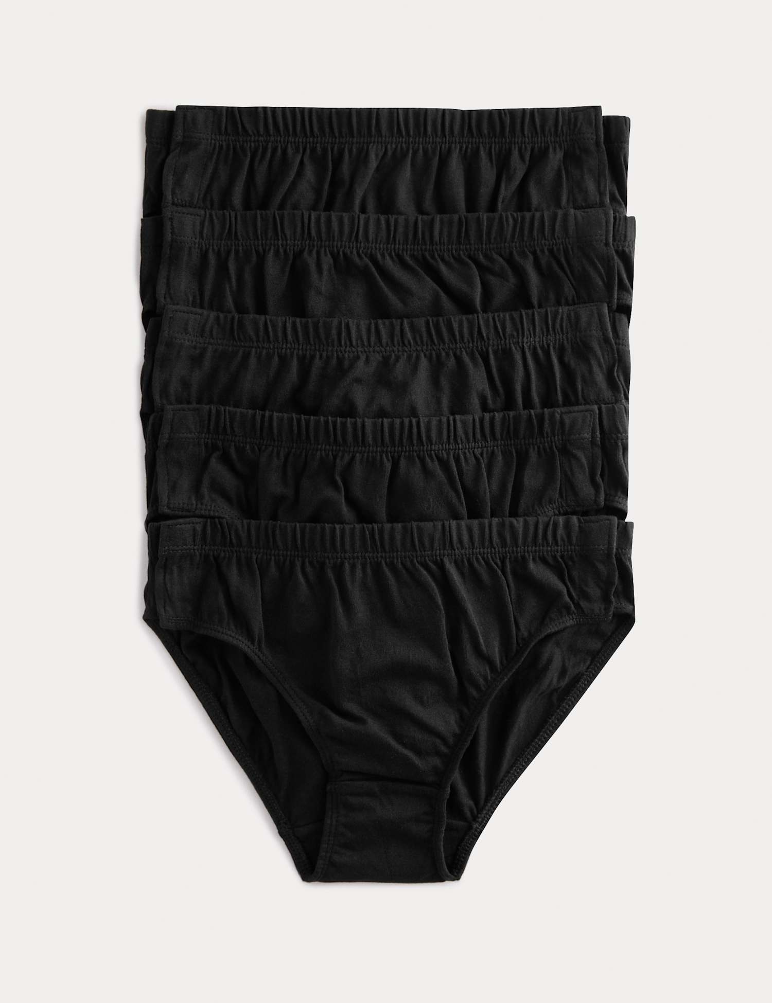 M&S 5 Pack Pure Cotton Adaptive Popper Briefs (2-16 Yrs) Black