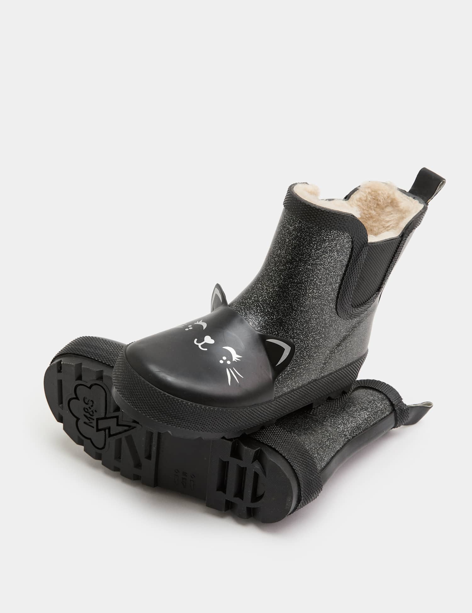 M&S Kids' Wellies (3 Small - 2 Large) Black Mix