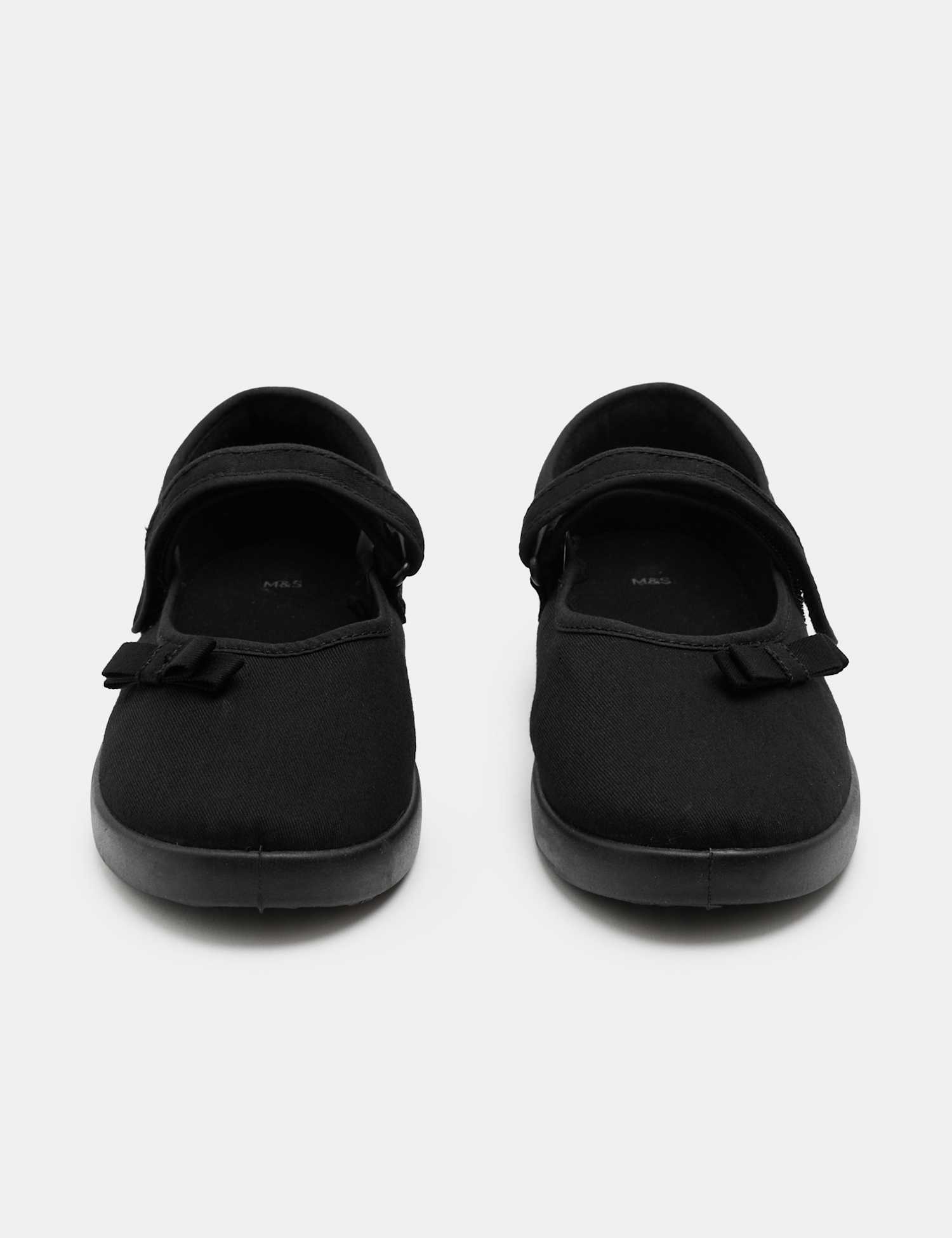 M&S Kids' Riptape Plimsoll School Shoes (7 Small - 4 Large) Black