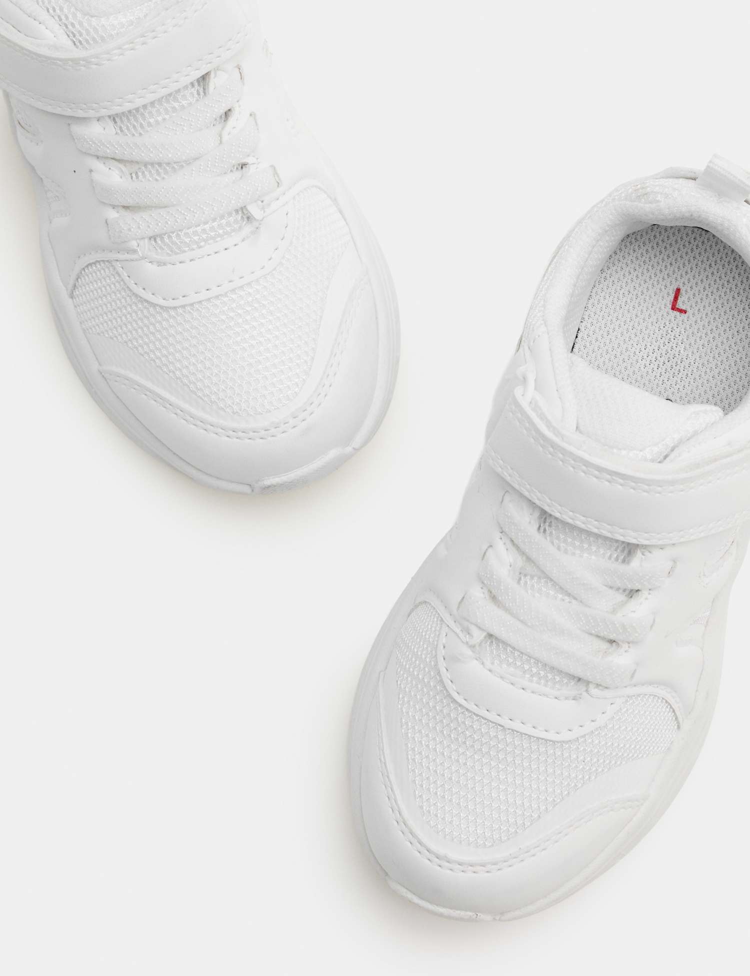 M&S Kids' Freshfeet� Riptape Trainers (4 Small - 2 Large) White