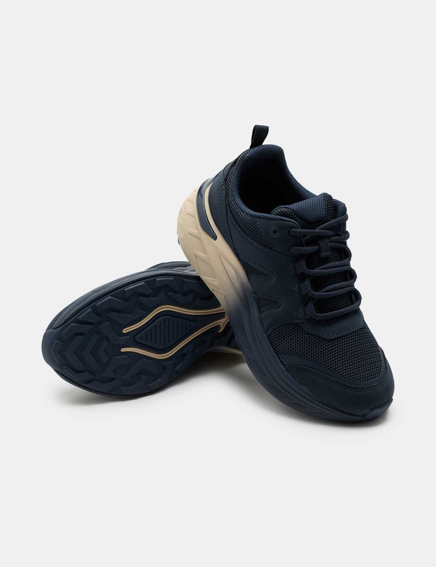 M&S Kids' Freshfeet� Trainers (1 Large - 7 Large) Navy
