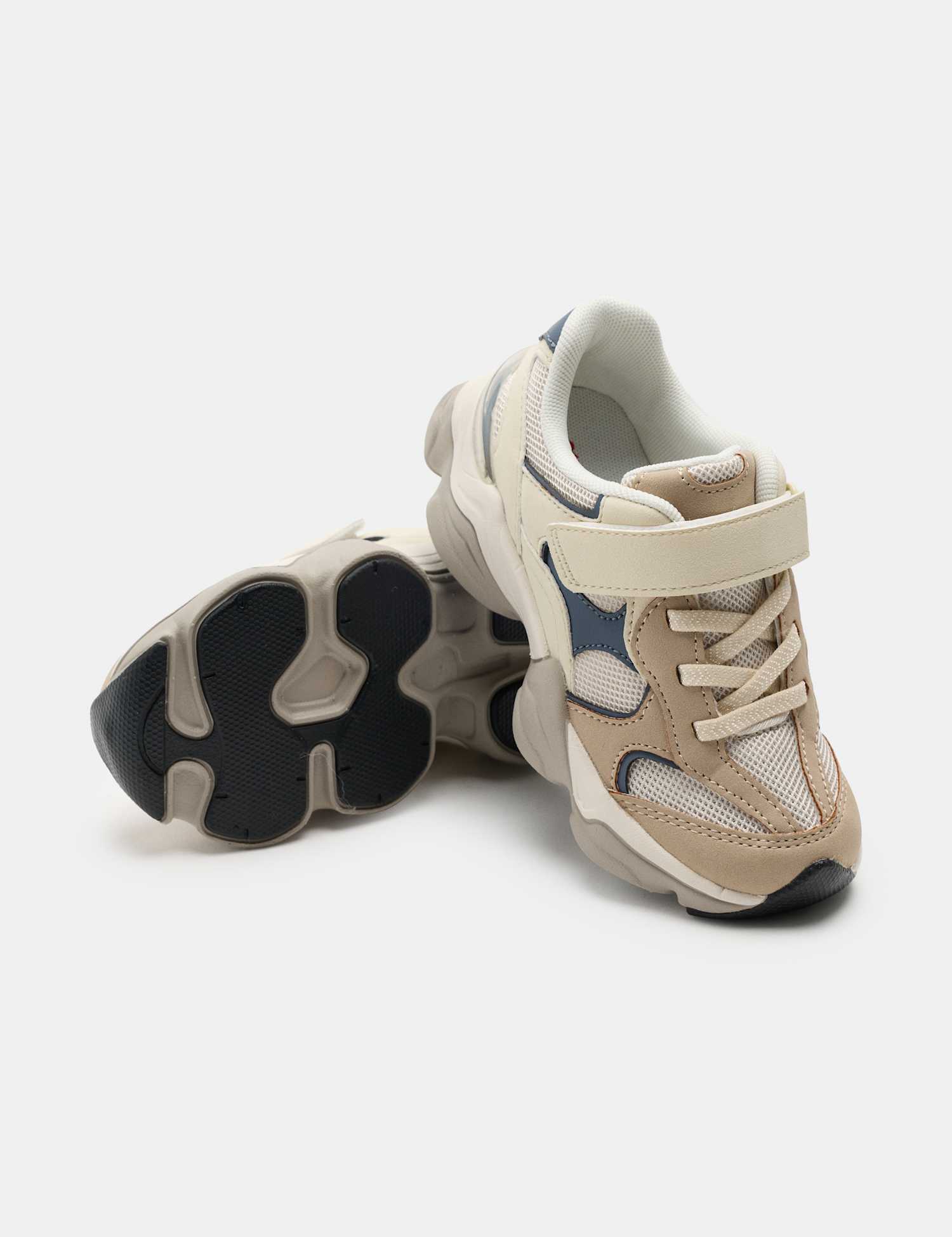 M&S Kids' Chunky Freshfeet� Riptape Trainers (4 Small - 3 Large) Neutral