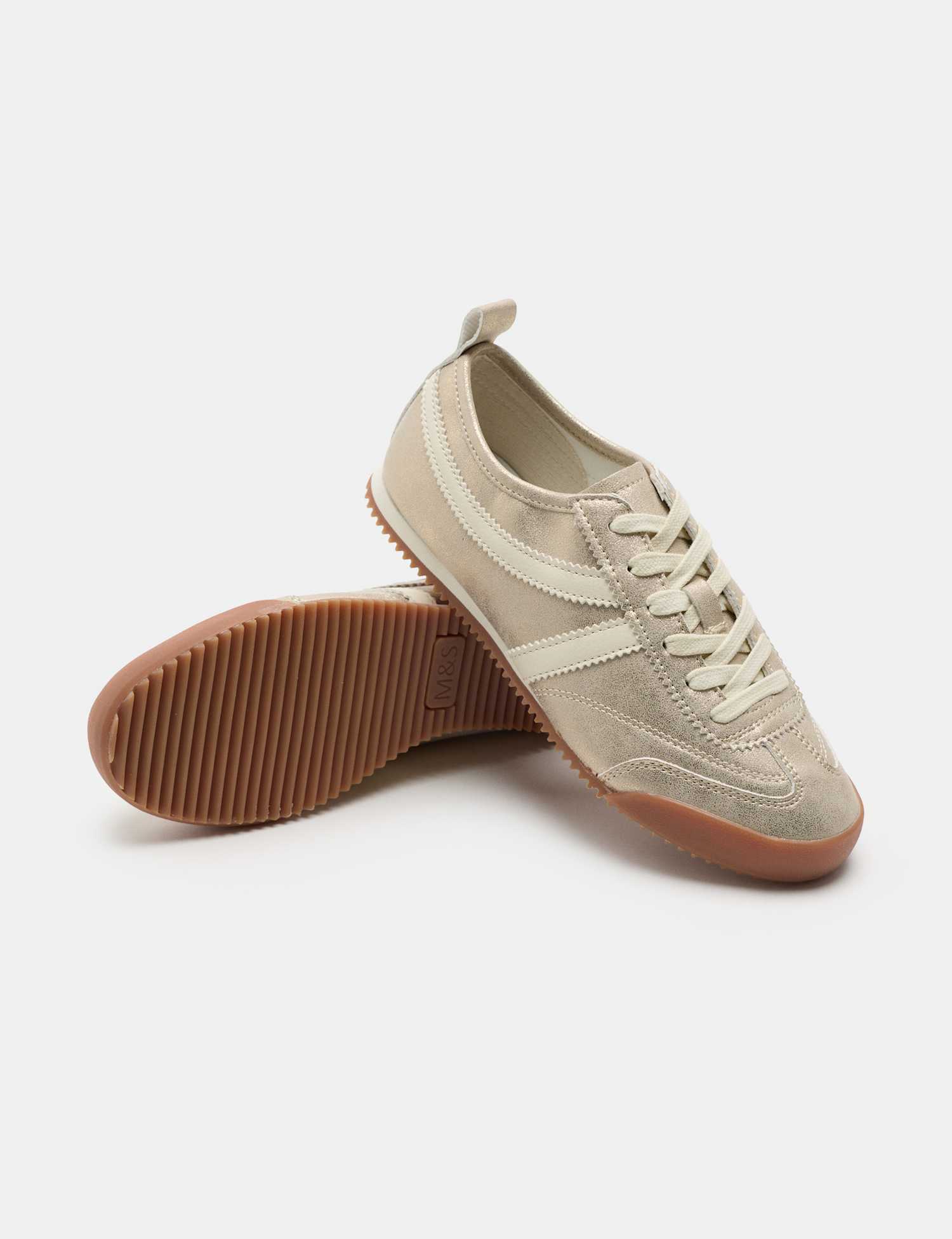 M&S Kids' Slim Sole Trainers (3 Large - 7 Large) Gold