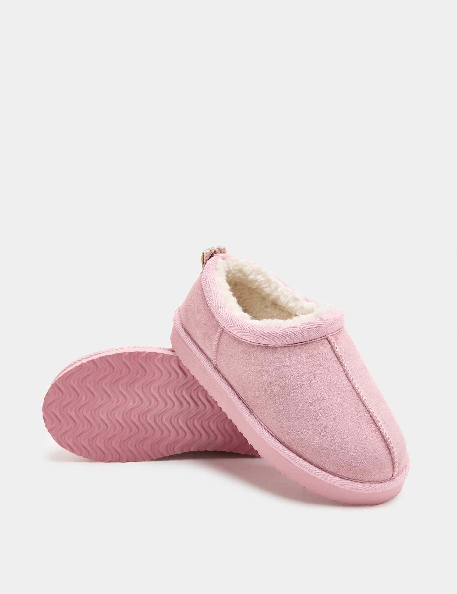 M&S Kids' Faux Fur Lined Slippers (9 Small - 7 Large) Pink