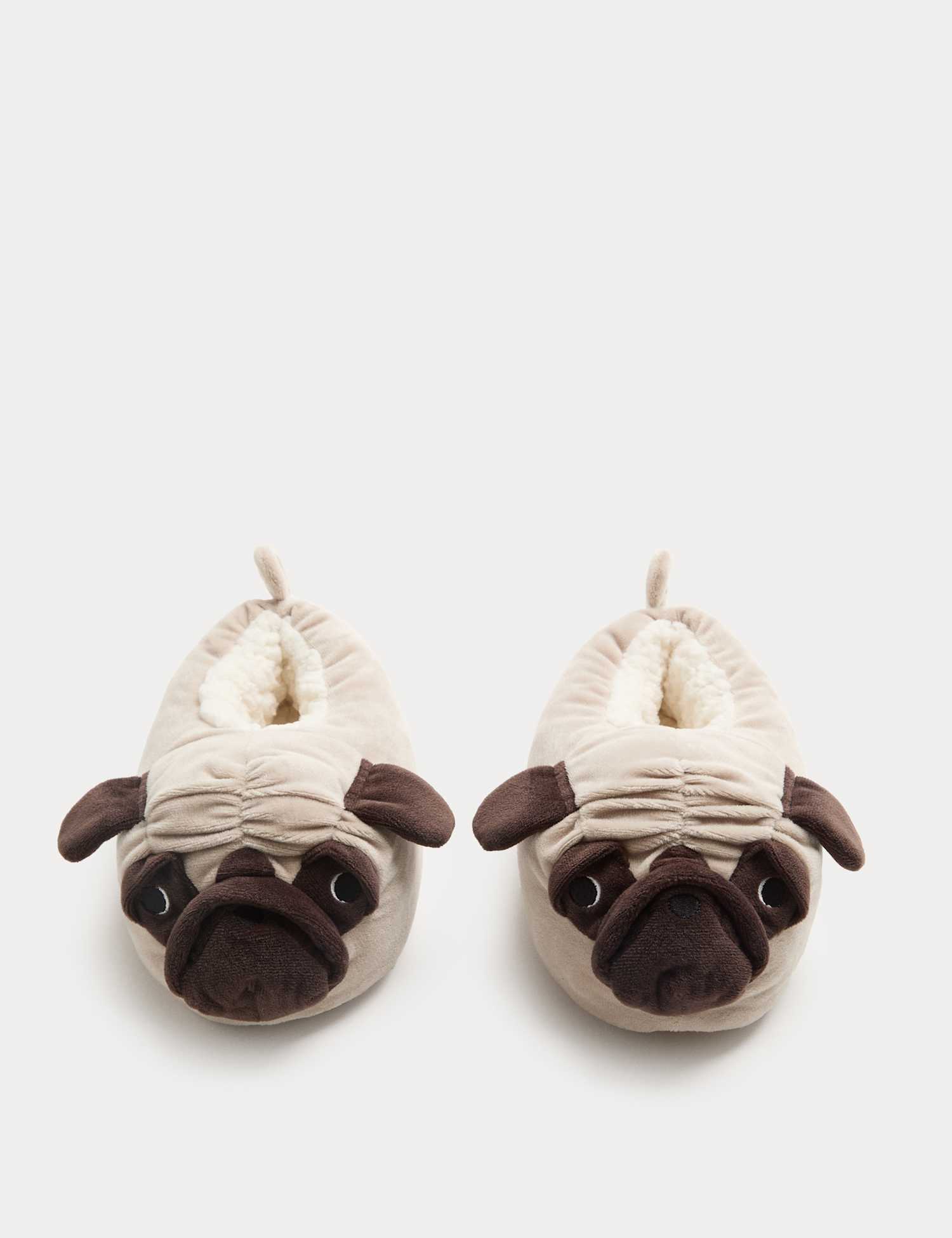 M&S Kids' Pug Slippers (9 Small - 7 Large) Multi
