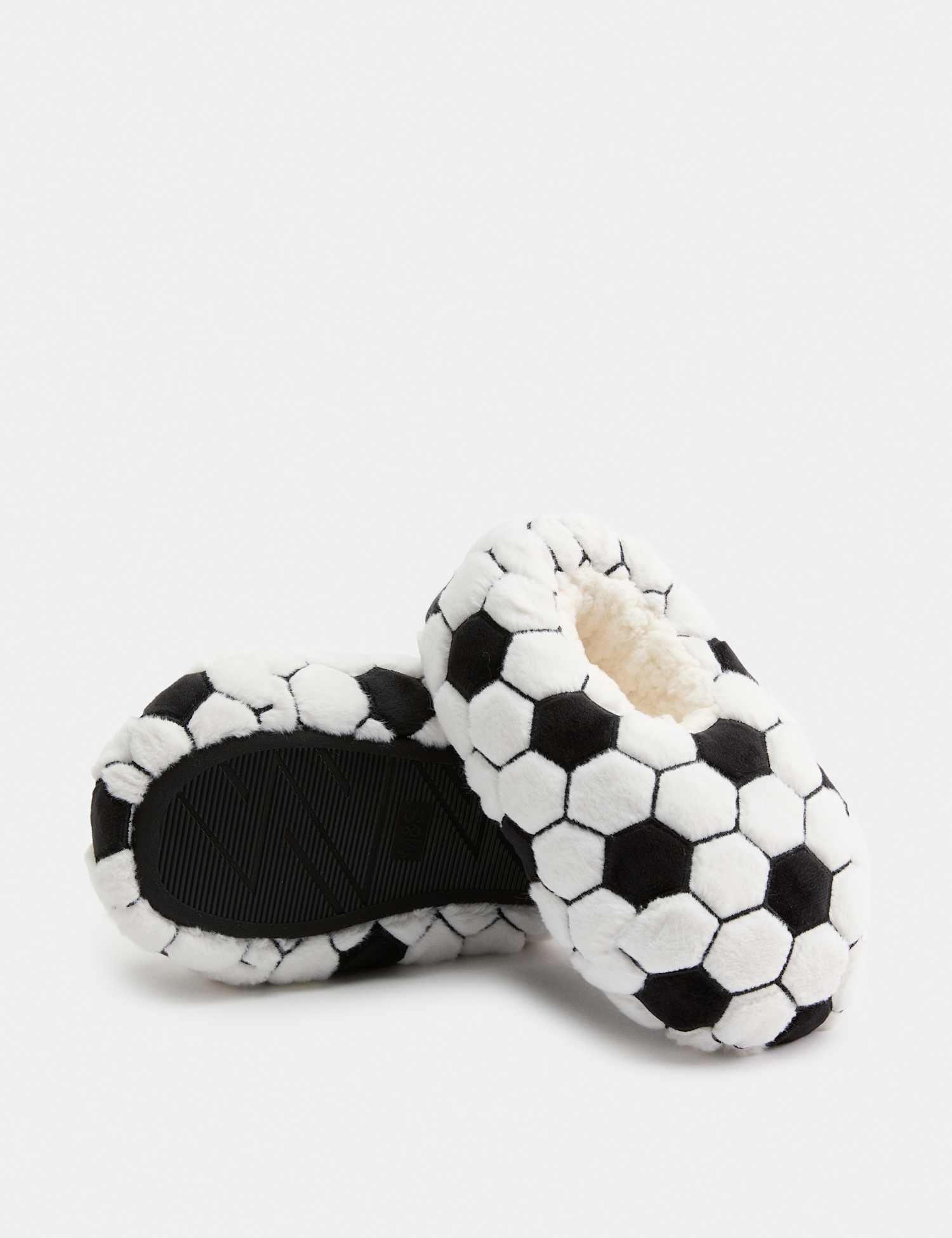 M&S Kids' Football Slippers (4 Small-6 Large) Black Mix