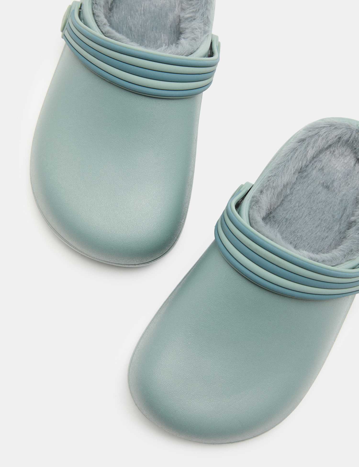 M&S Kids' Fur Lined Clogs (4 Small-7 Large) Green