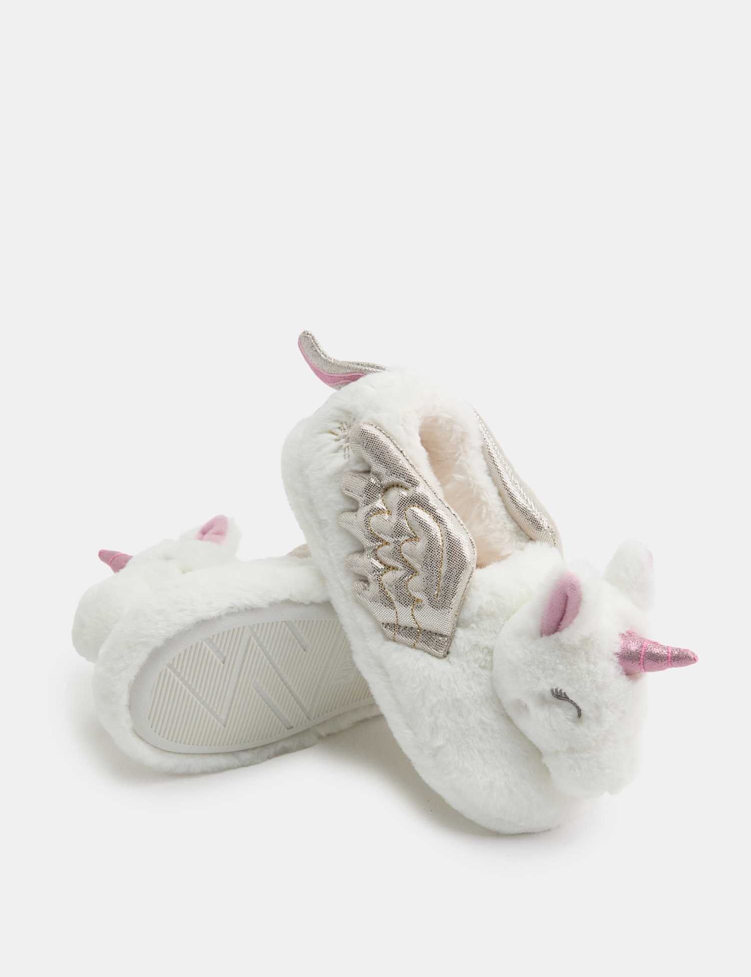 M&S Kids' Unicorn Slippers (4 Small-6 Large) Multi
