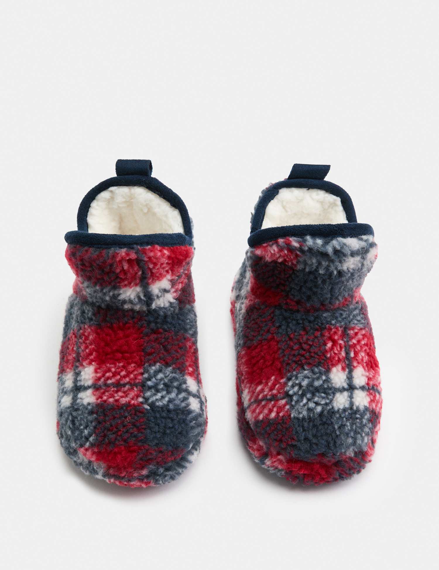 M&S Kids' Borg Slipper Boots (4 Small-7 Large) Red