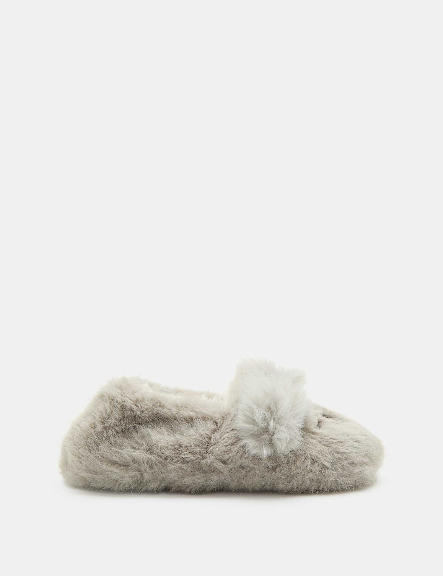 M&S Kids' Animal Elastic Back Slippers (4 Small - 2 Large) Grey