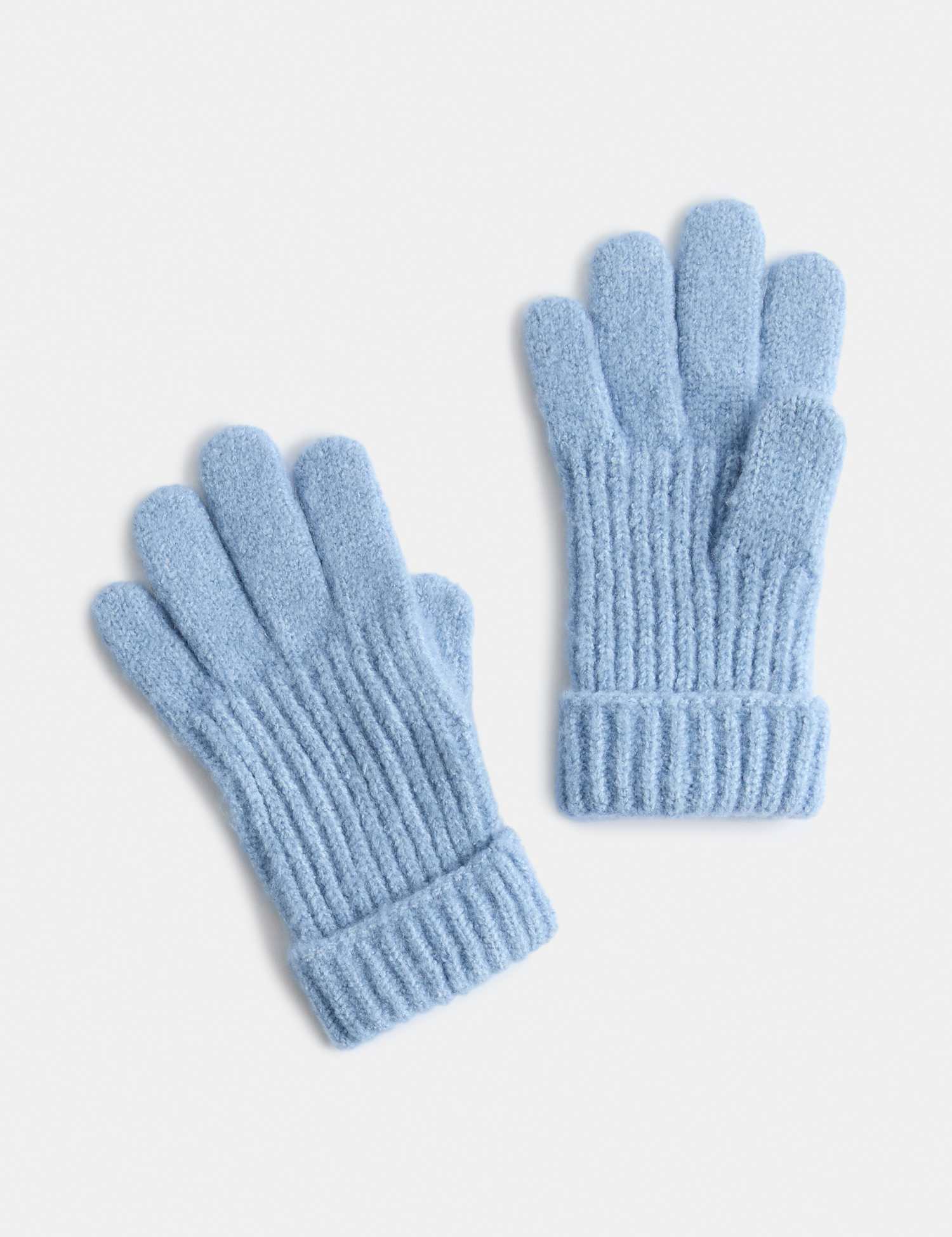 M&S Kids Ribbed Gloves Green Mix