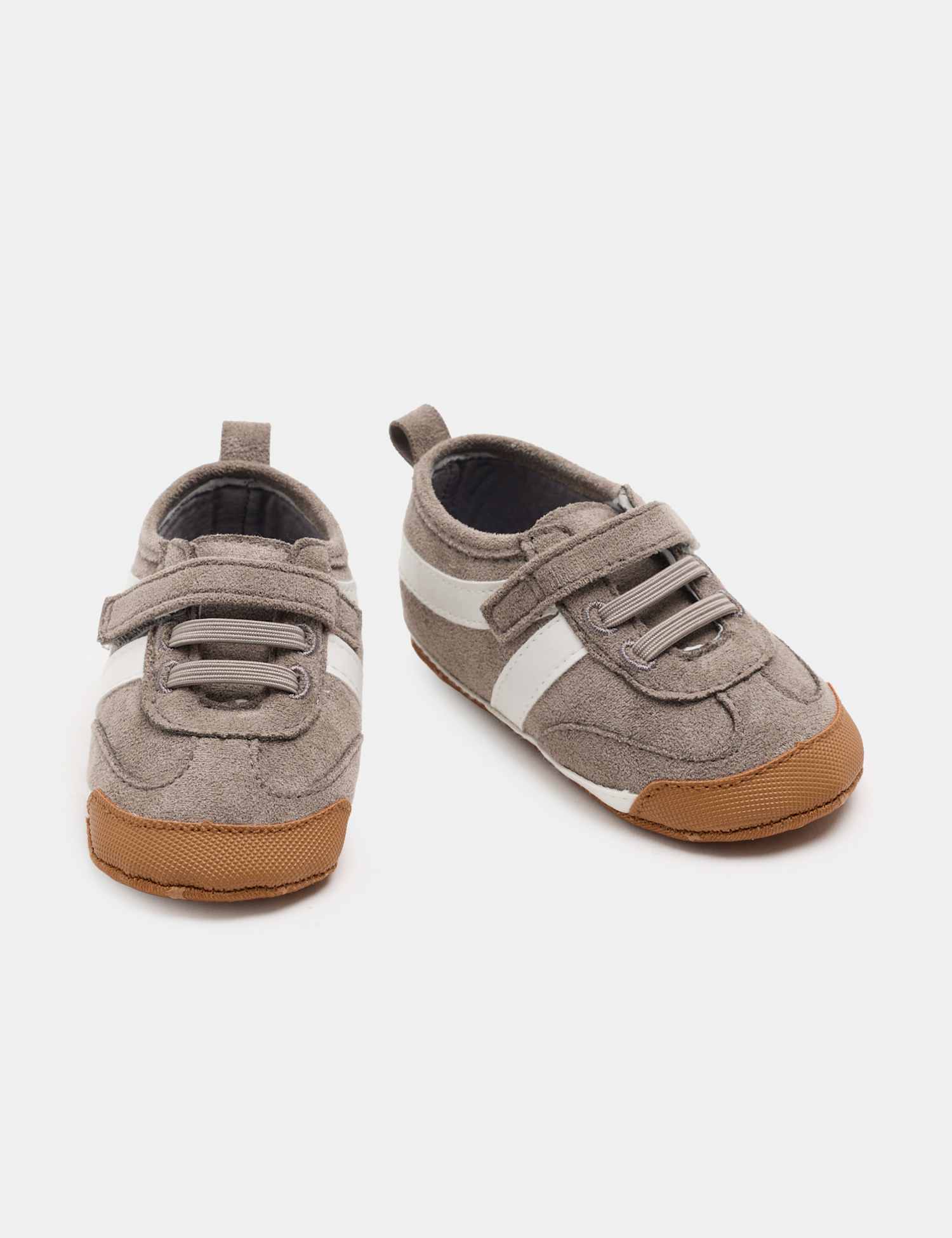 M&S Baby Riptape Pram Shoes (0-18 Mths) Mink