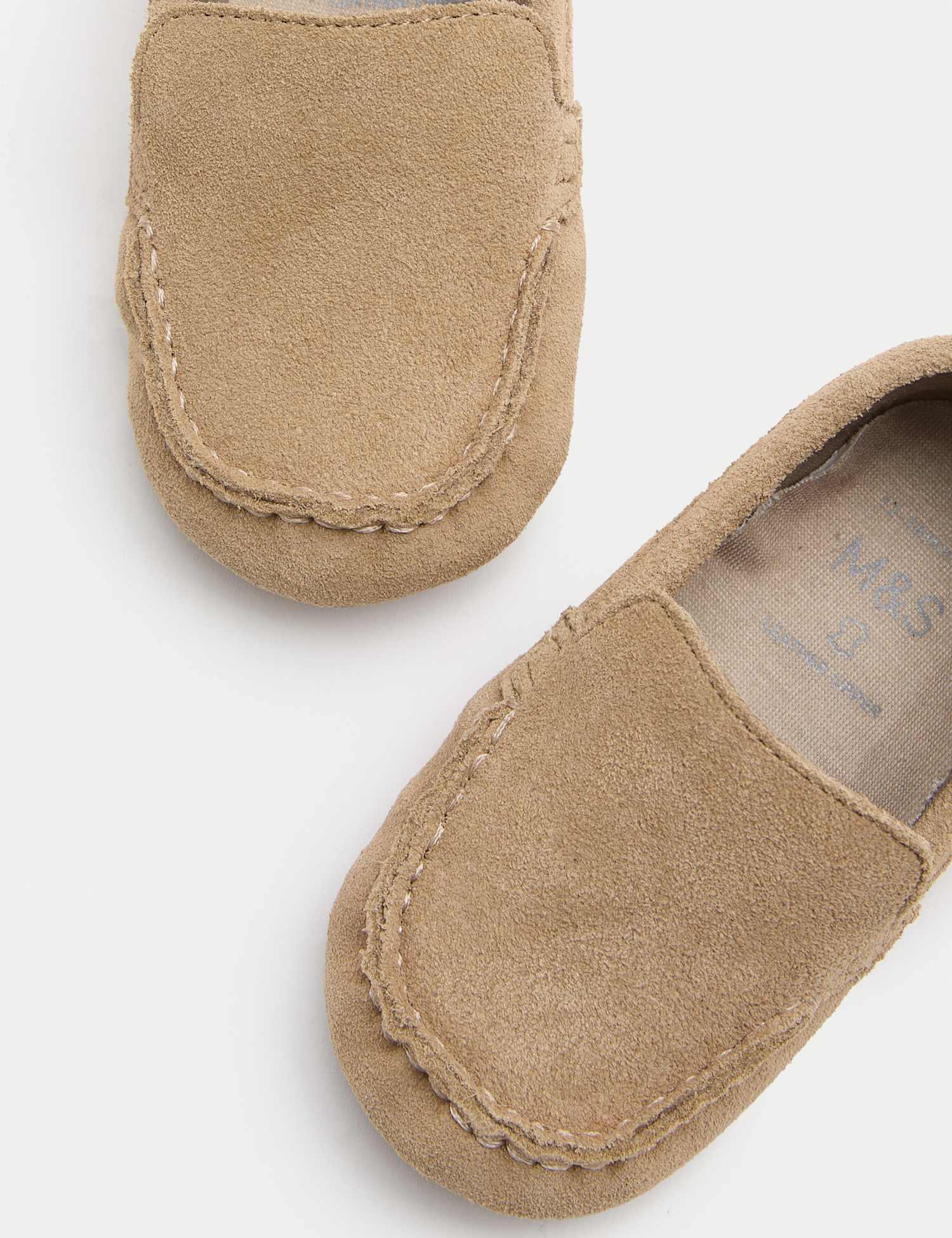M&S Baby Loafer Pram Shoes (0-18 Mths) Tan