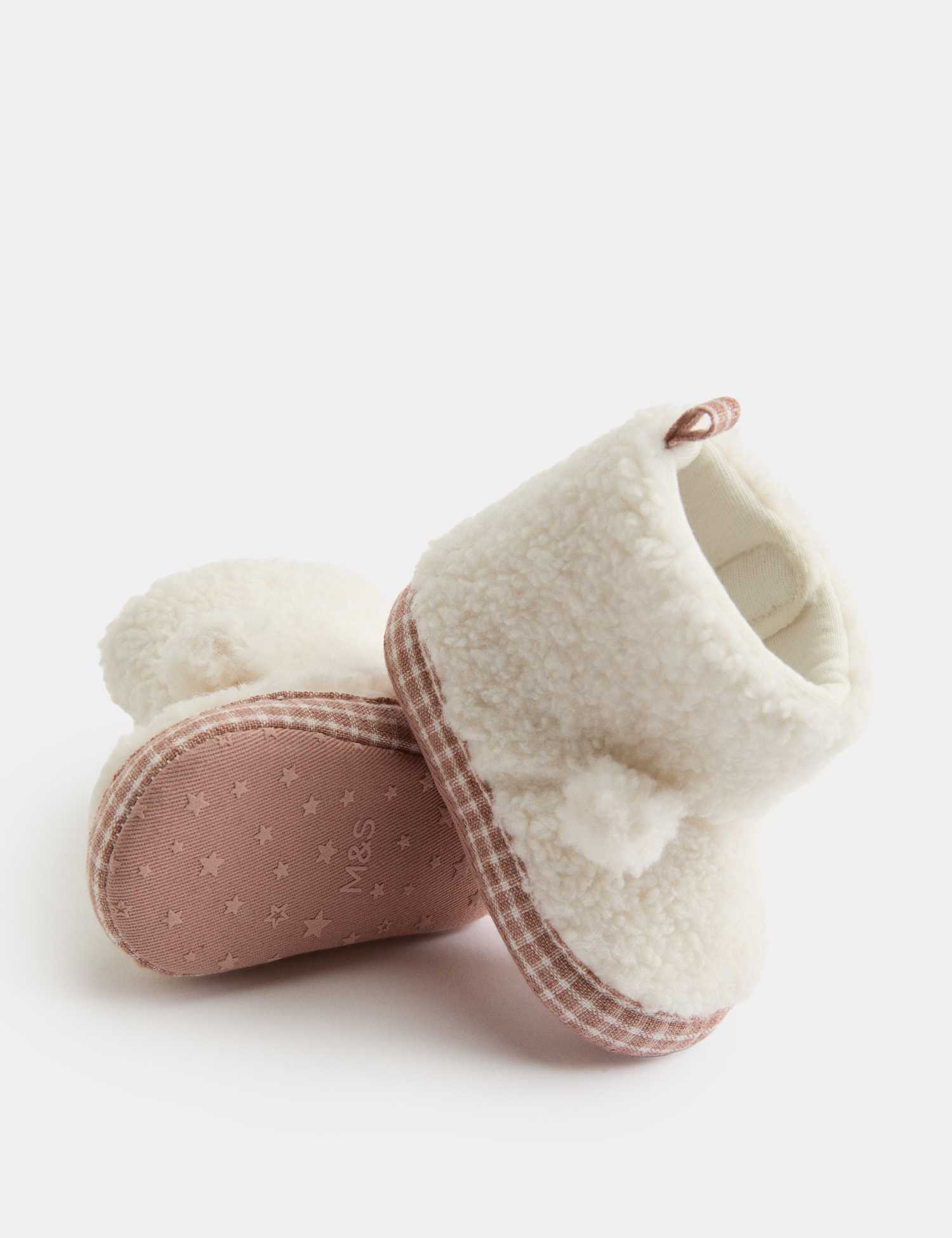 M&S Baby Borg Bear Pram Boots (0-18 Mths) Cream