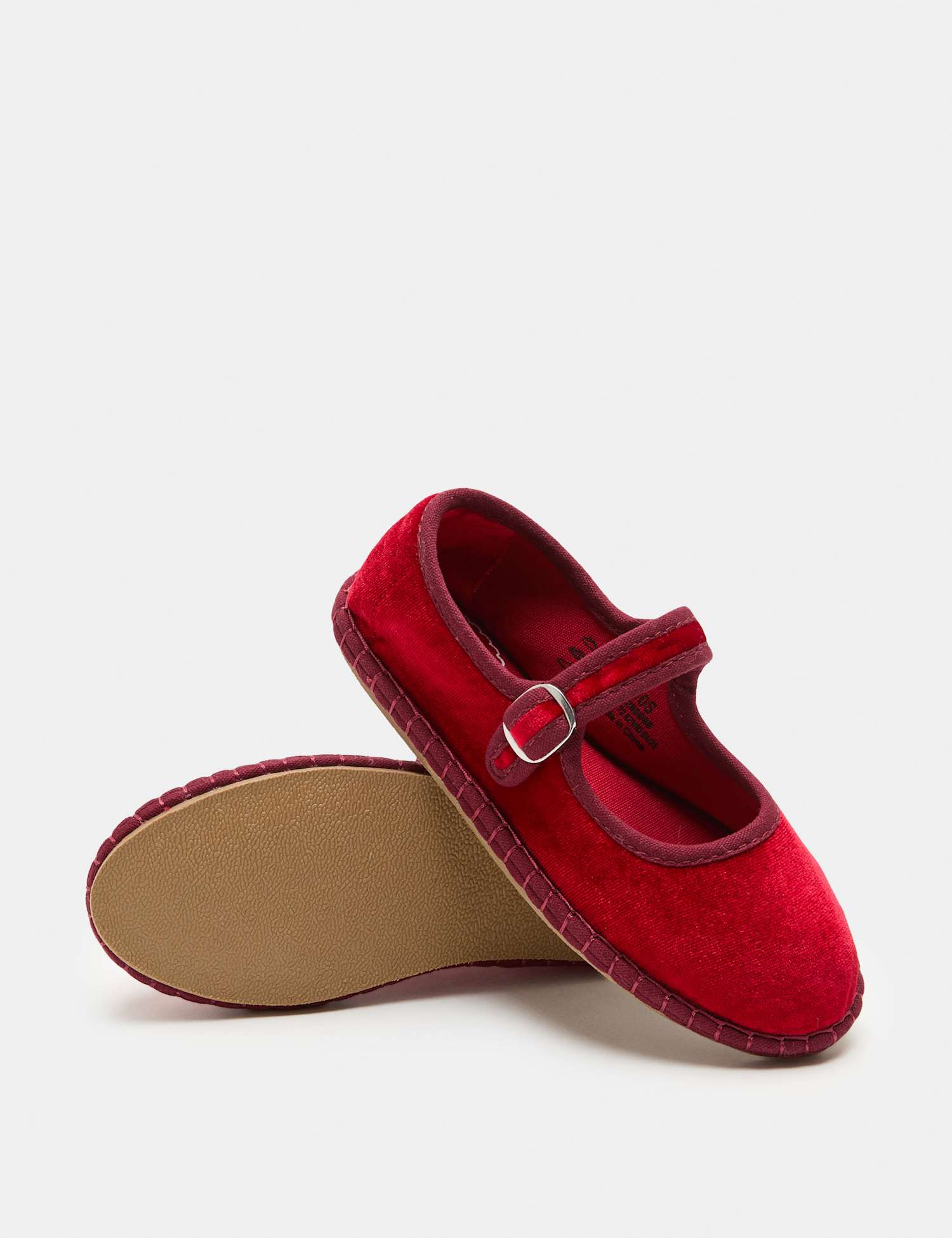 M&S Kids' Stitch Sole Ballet Pumps (4 Small - 2 Large) Red
