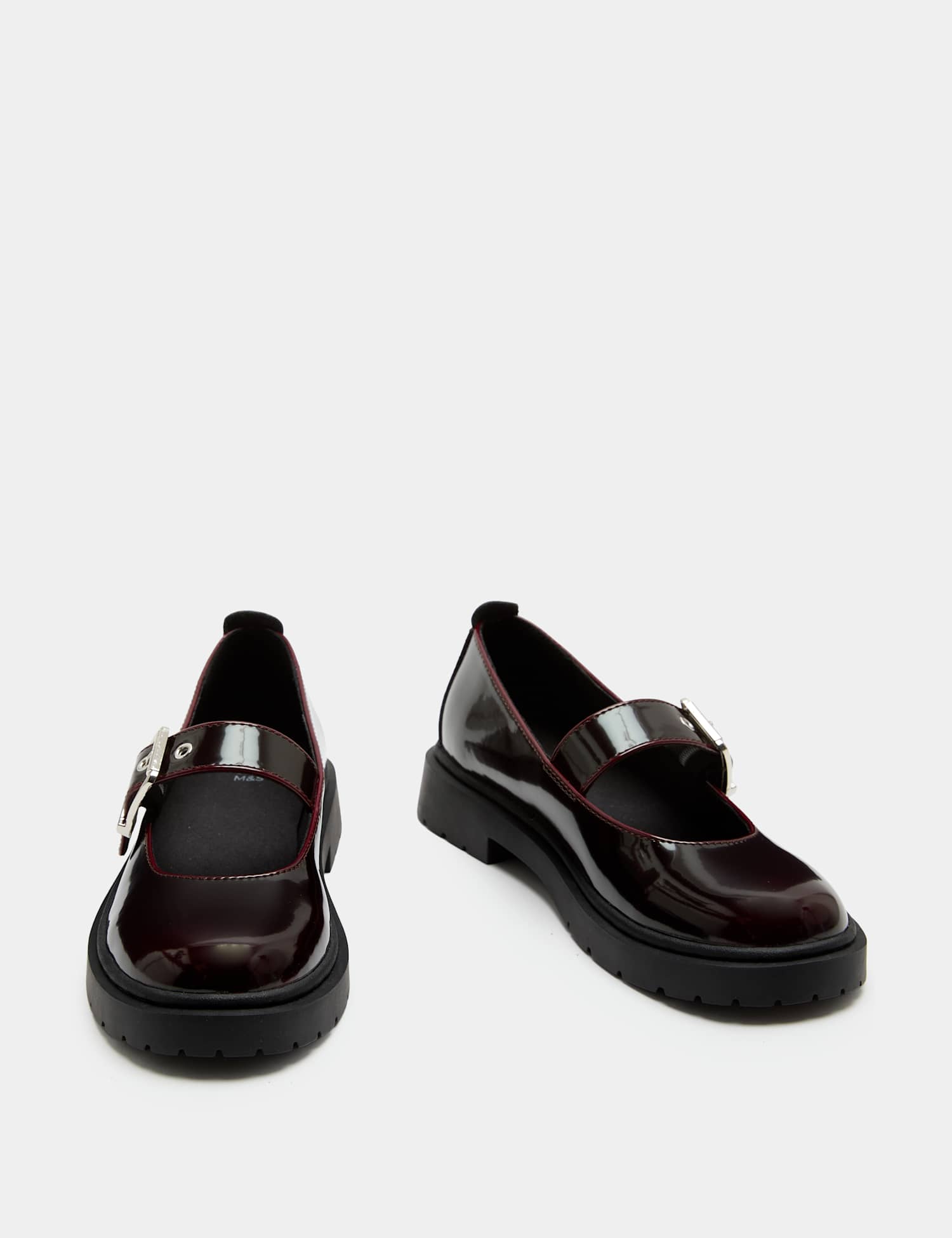 M&S Chunky Mary Jane Shoes (10 Small - 6 Large) Berry