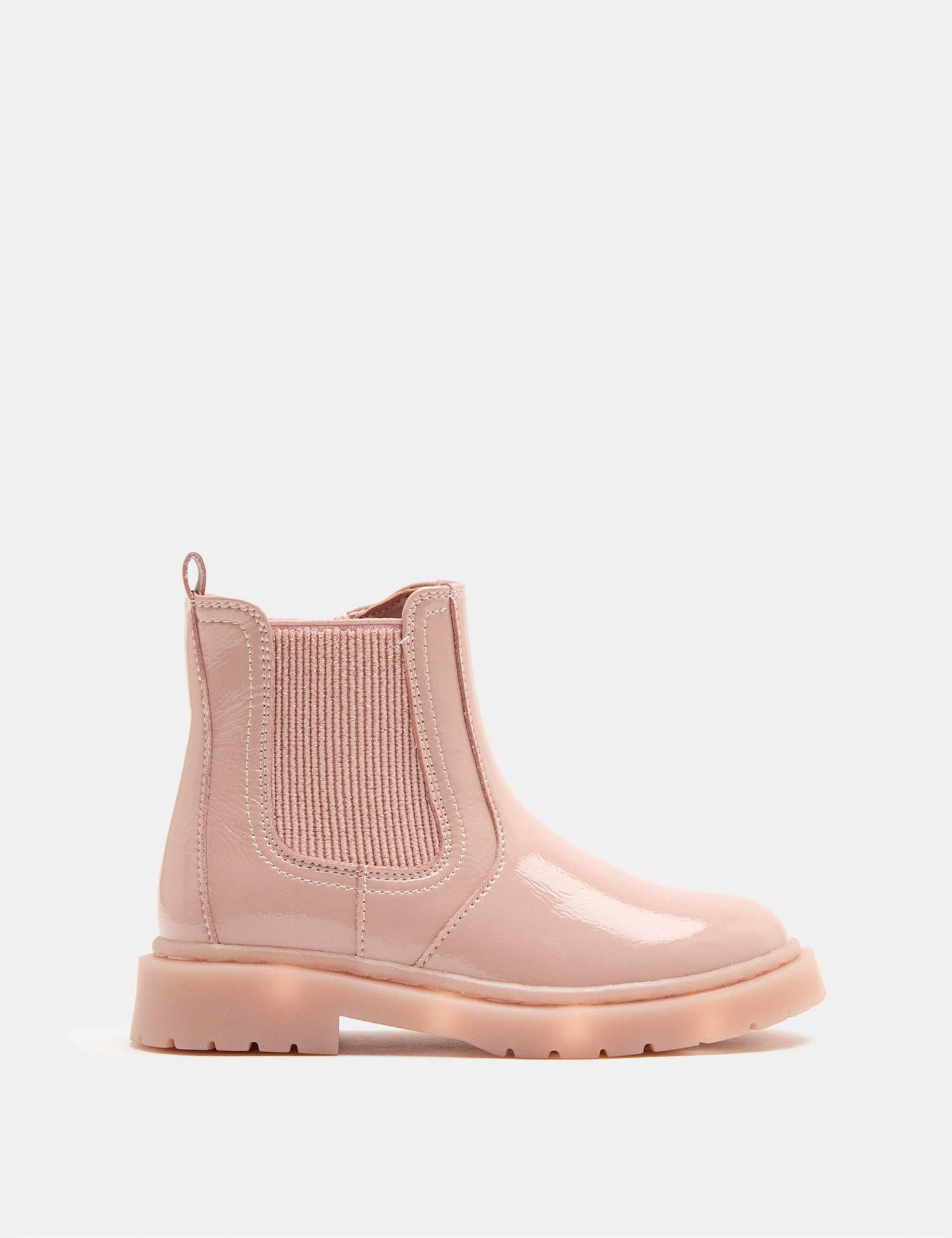 M&S Kids' Patent Light Up Chelsea Boots (4 Small-2 Large) Light Pink