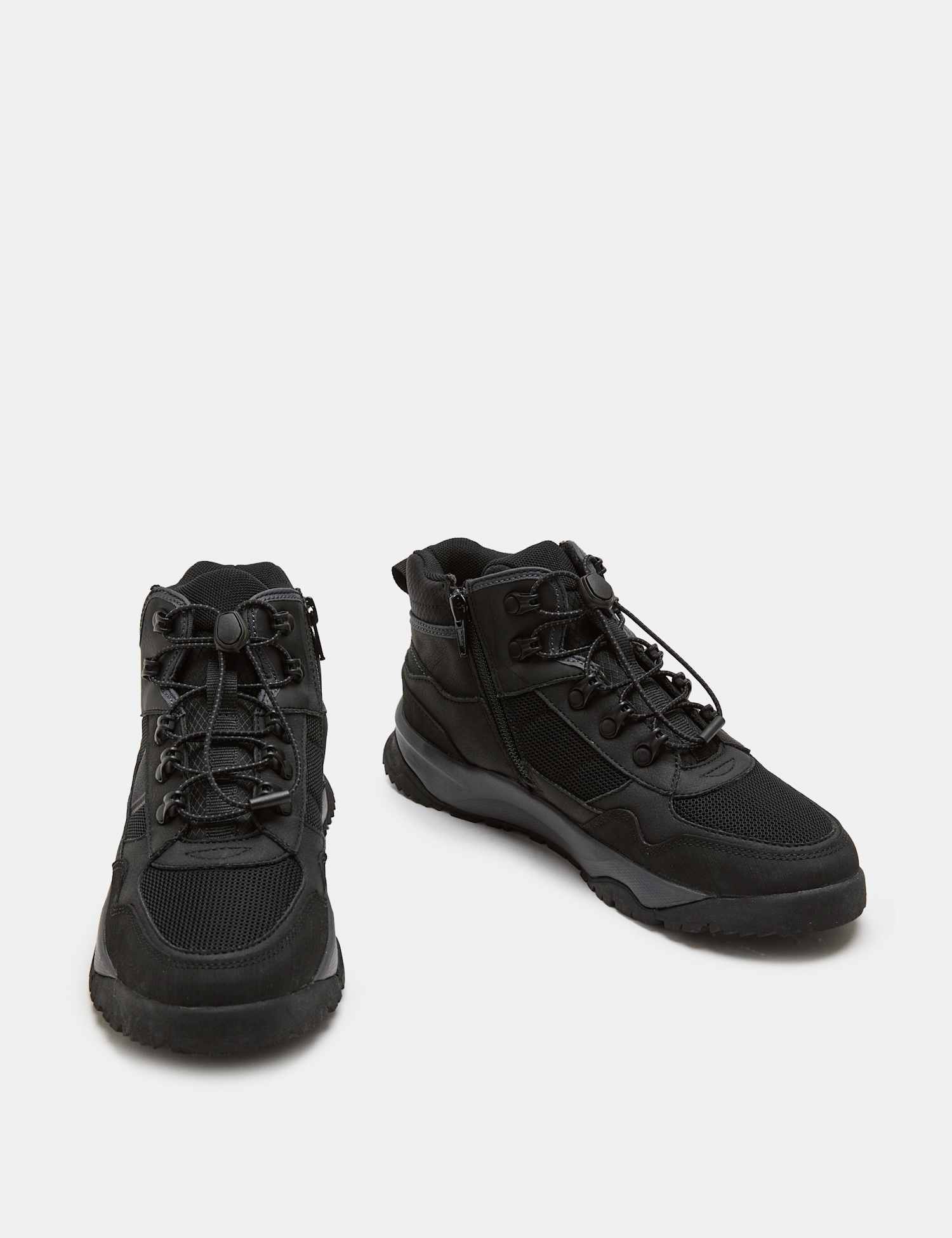 M&S Kids' Suede Hiker Tech Ankle Boots (4 Small - 7 Large) Charcoal