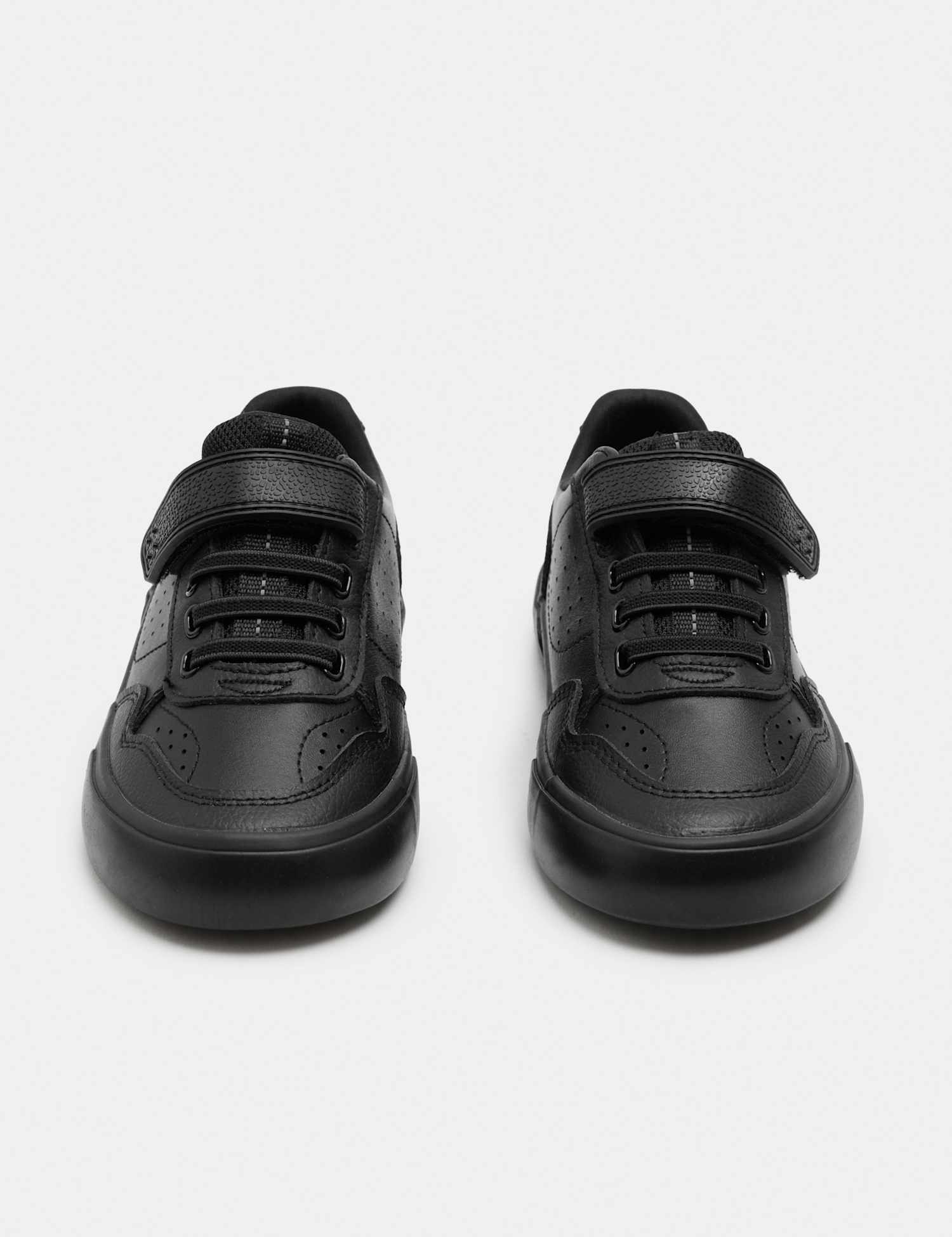 M&S Kids' Leather Riptape School Shoes (8 Small - 2 Large) Black