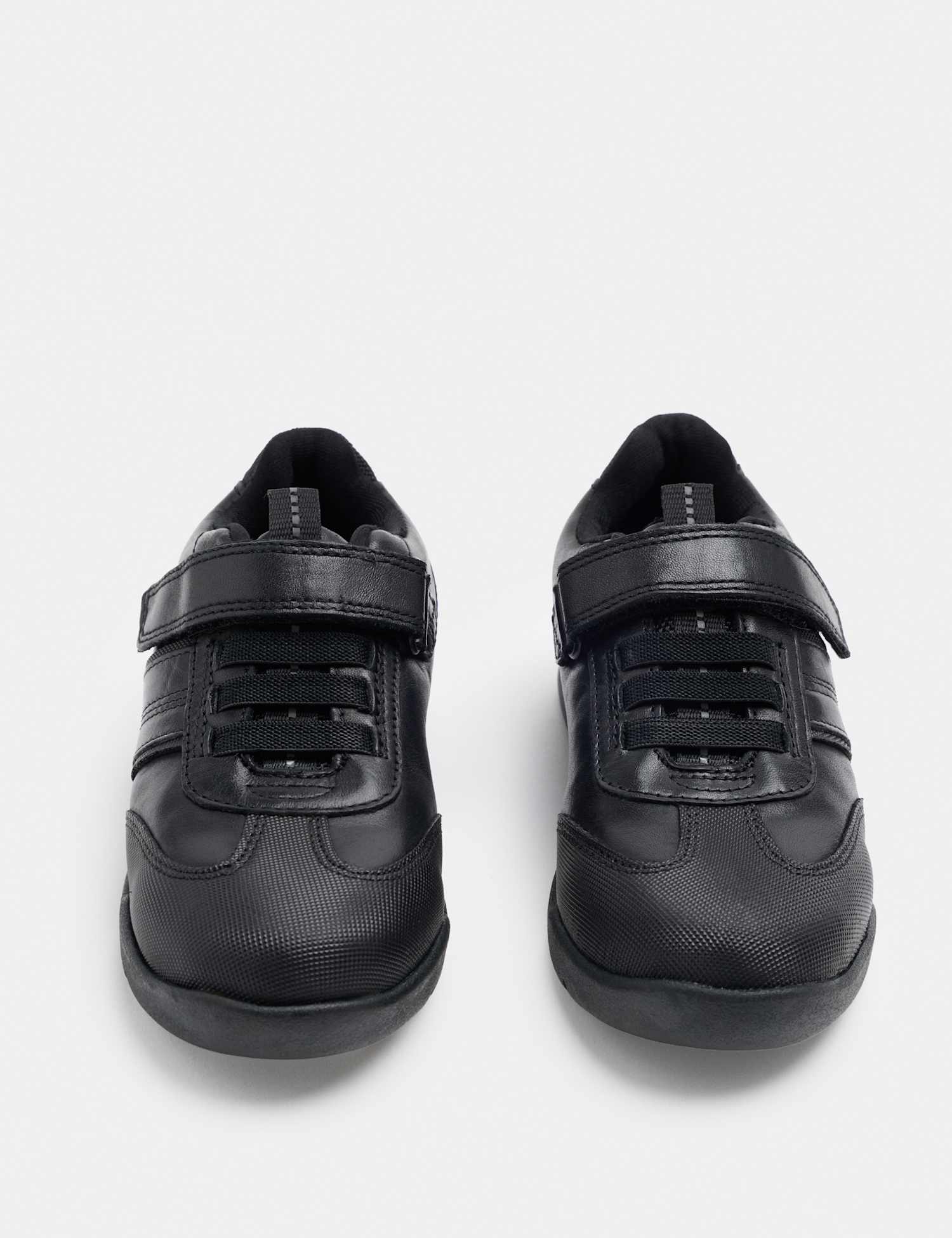 M&S Kids' Leather Riptape School Shoes (8 Small - 2 Large) Black