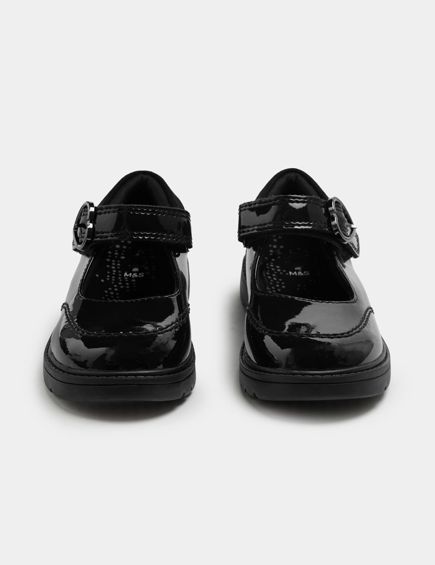 M&S Kids' Patent Leather School Shoes (8 Small - 2 Large) Black