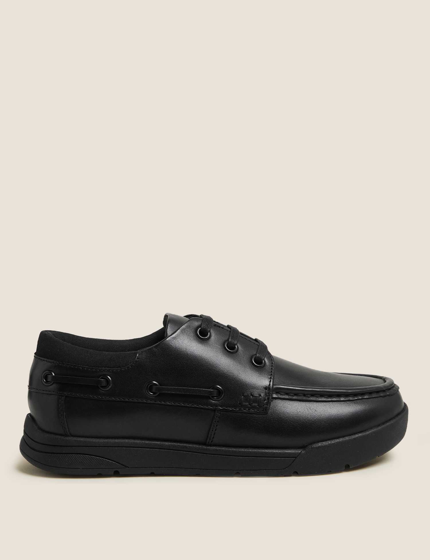 M&S Kids' Leather Freshfeet� School Shoes (13 Small - 9 Large) Black