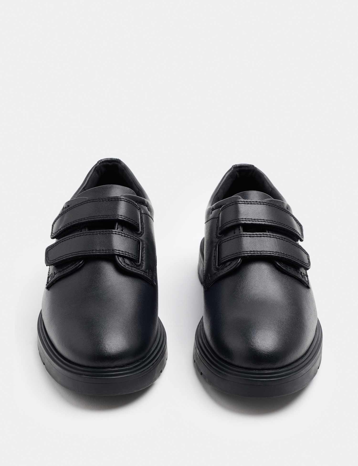 M&S Kids' Leather Riptape School Shoes (13 Small - 9 Large) Black