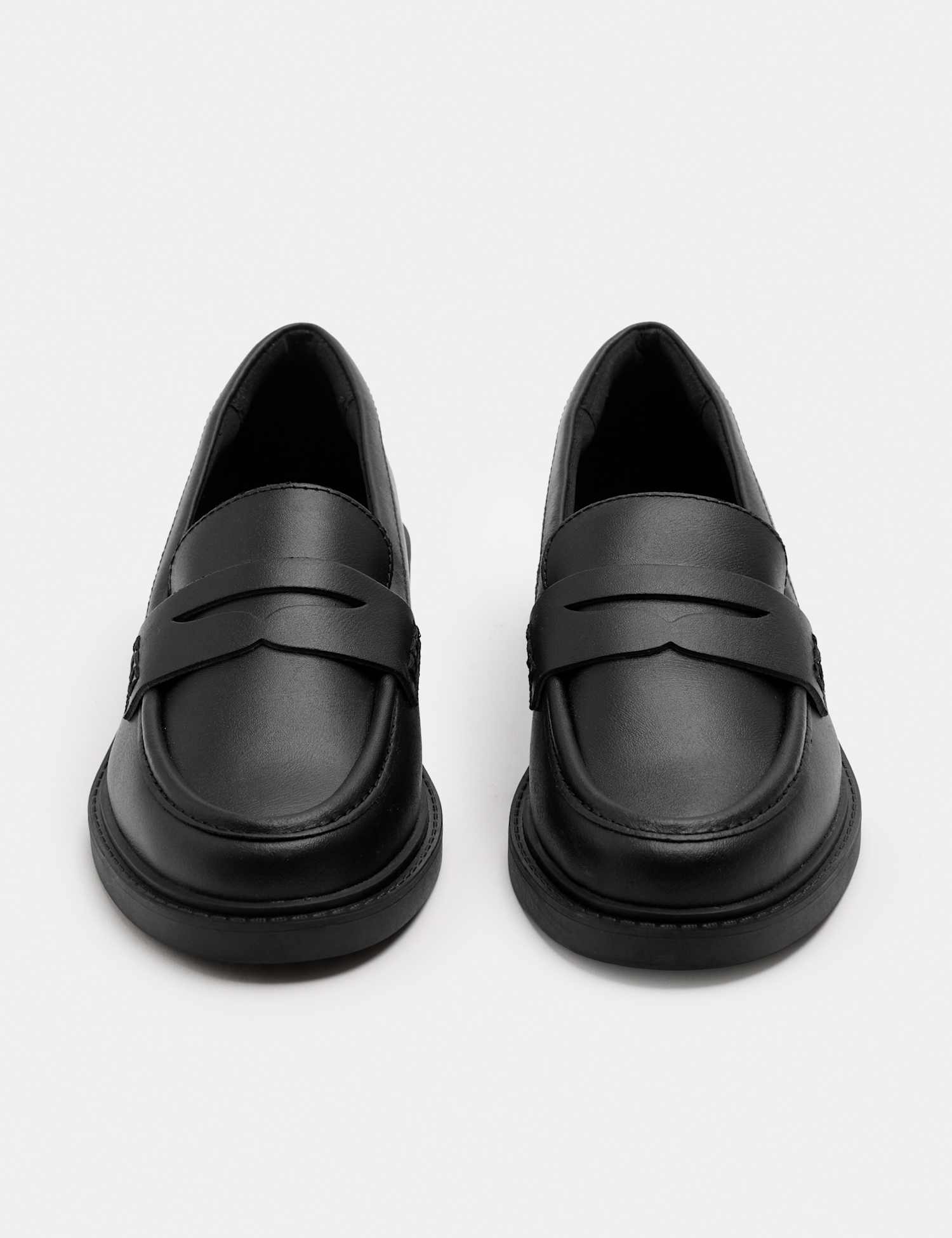 M&S Kids' Leather Loafer School Shoes (13 Small - 7 Large) Black