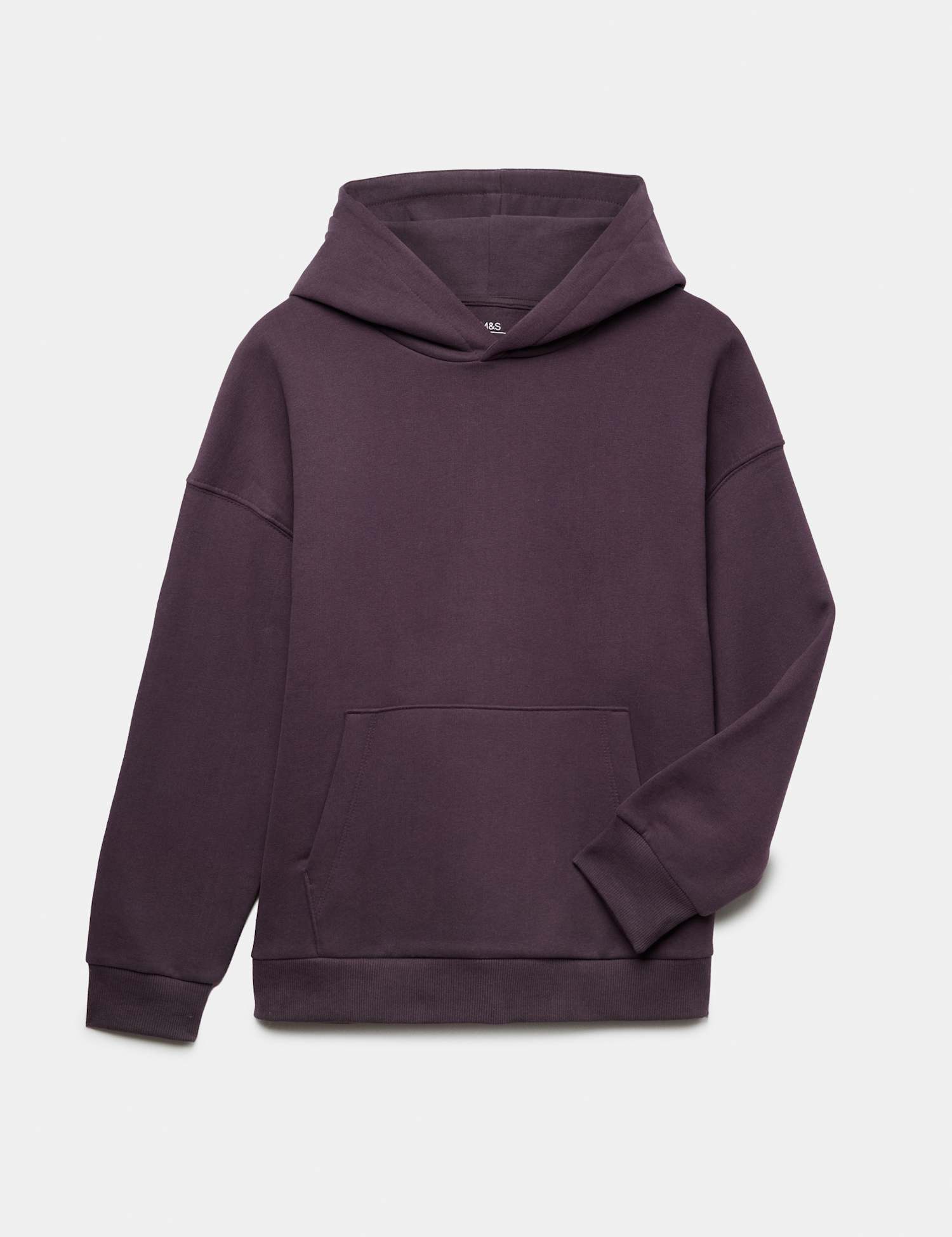 M&S Cotton Rich Hoodie (6-16 Yrs) Blackberry