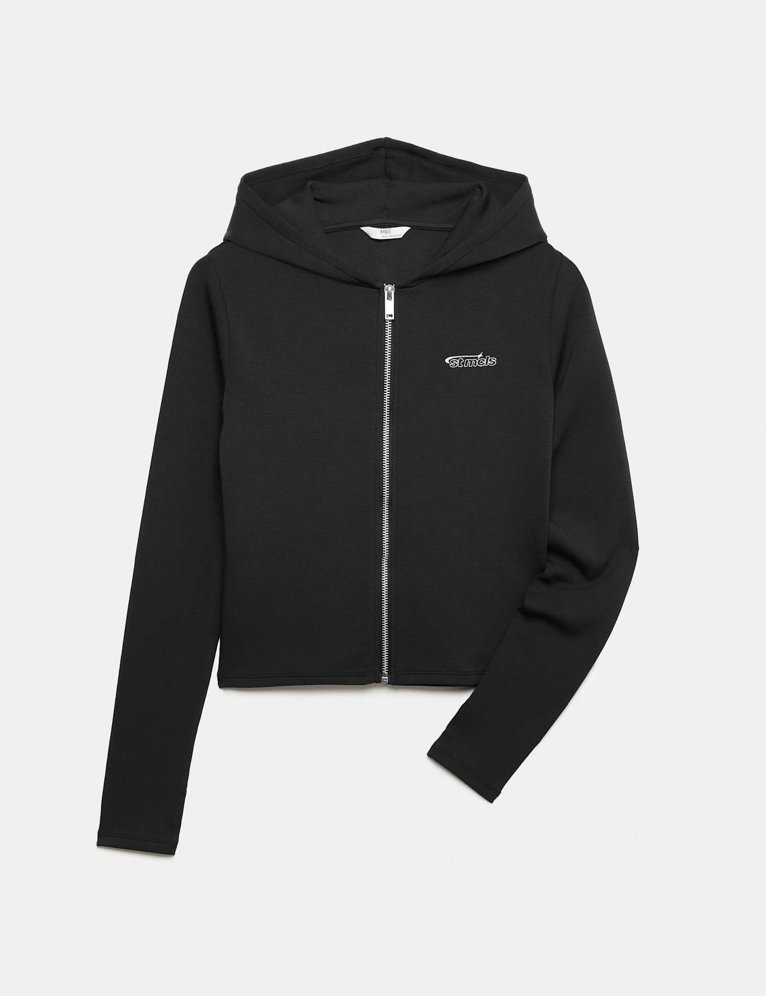 M&S Sporty Zip Through Hoodie (6-16 Yrs) Black