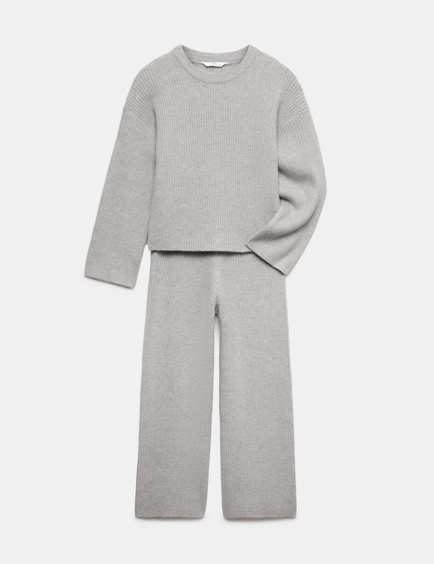 M&S Knitted Jumper & Trouser Outfit (6-16 Yrs) Grey