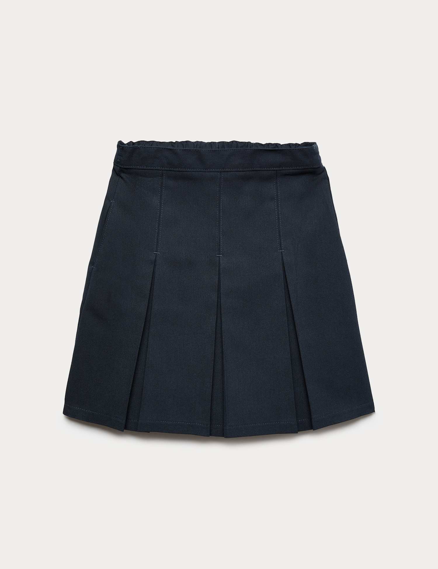 M&S Girls' Permanent Pleats School Skirt (2-16 Yrs) Navy
