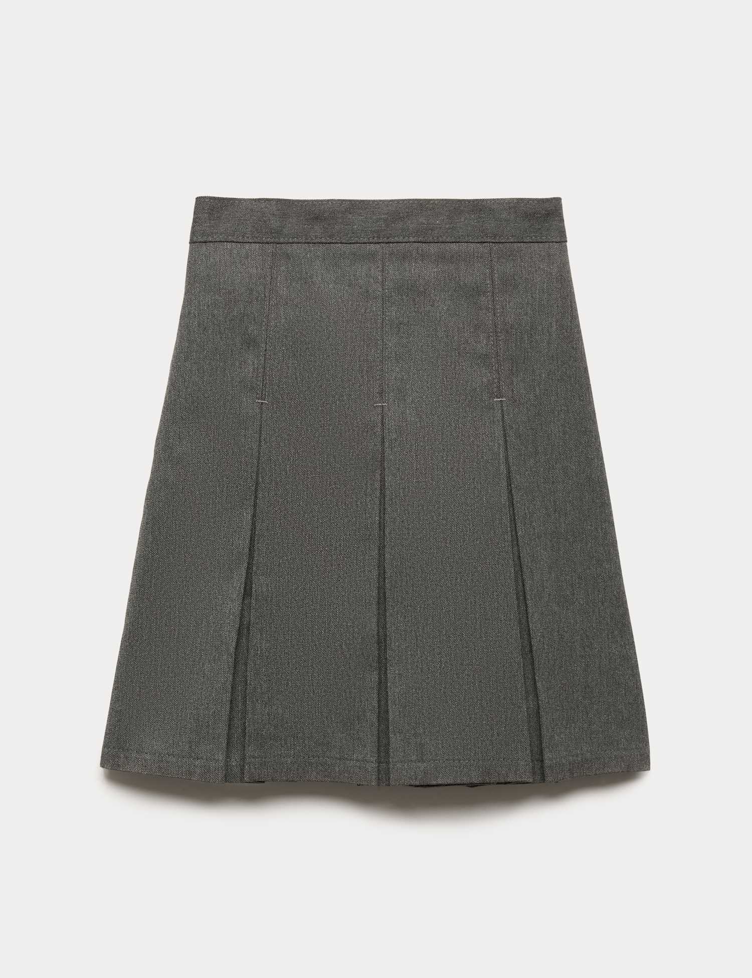M&S Girls' Slim Fit Permanent Pleats School Skirt (2-18 Yrs) Grey