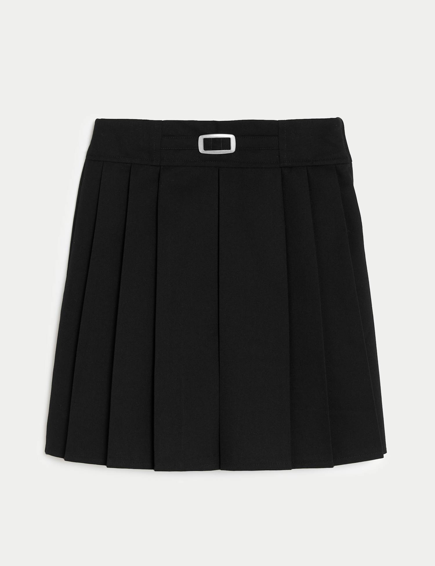 M&S Girls' Permanent Pleats School Skirt (2-16 Yrs) Black