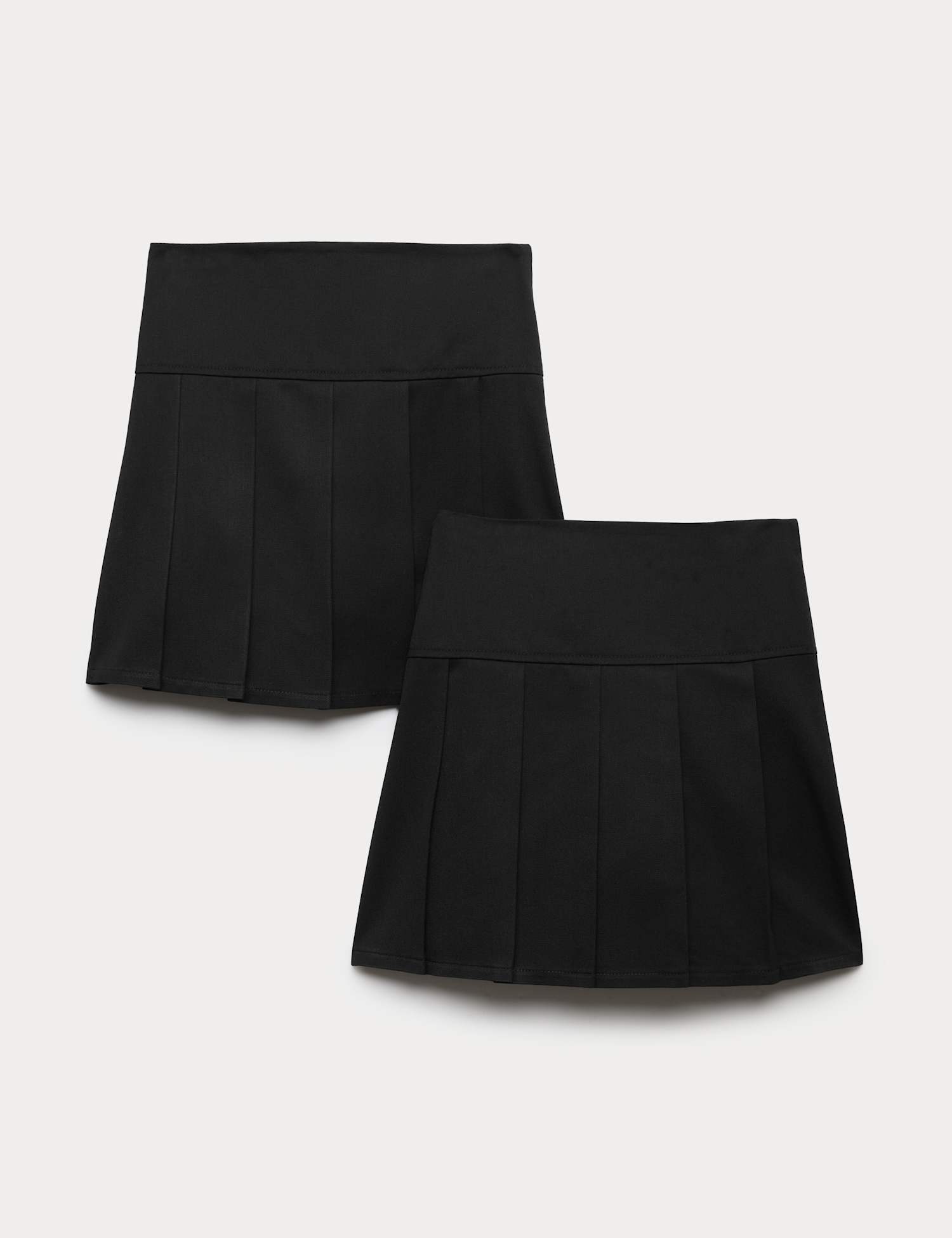 M&S 2 Pack Girls' Pleated School Skirts (2-18 Yrs) Black